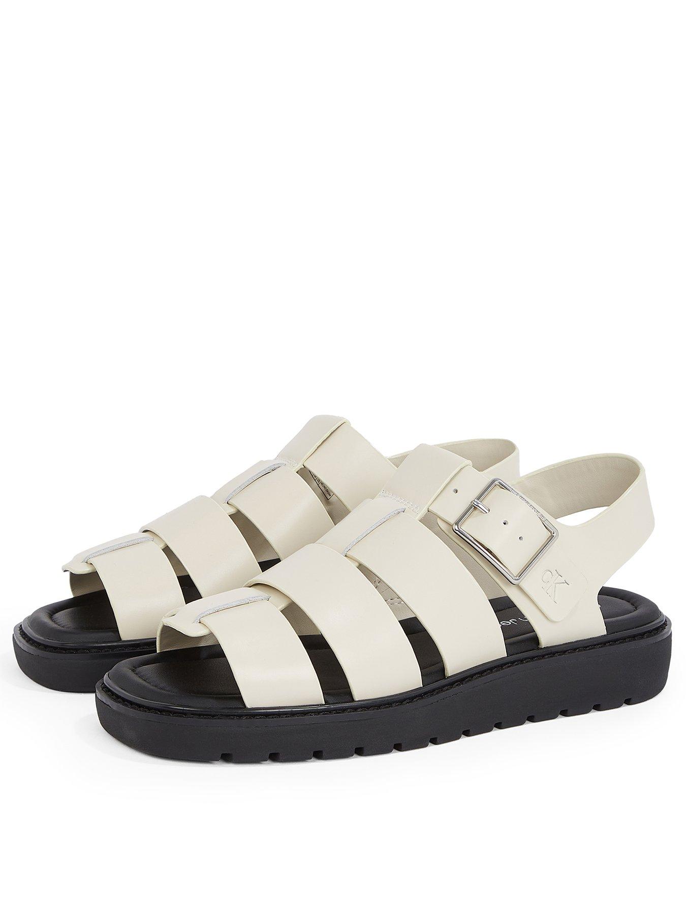 Image 1 of 5 of Calvin Klein Fisherman Strap Chunky Sandal - White
