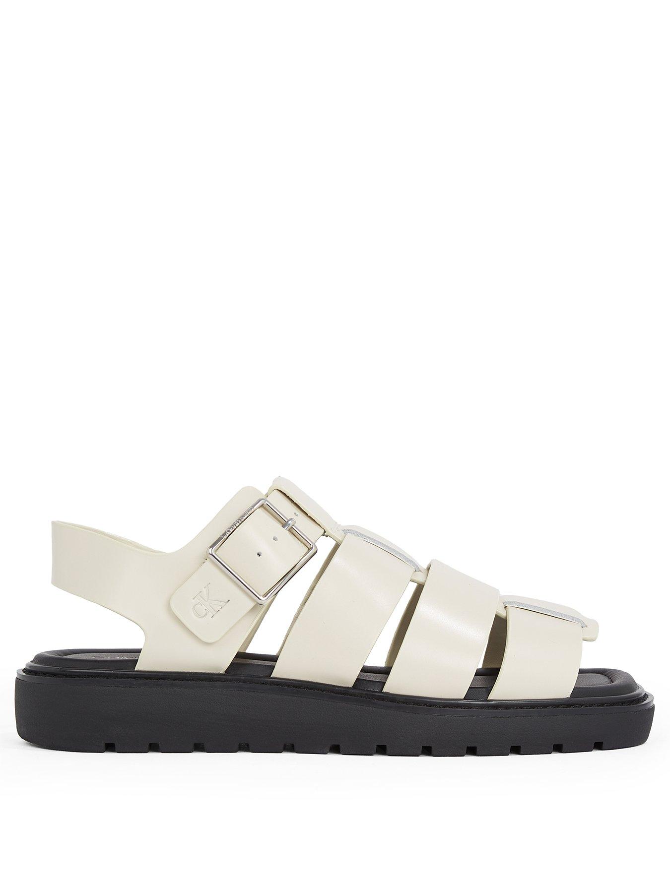 Image 2 of 5 of Calvin Klein Fisherman Strap Chunky Sandal - White