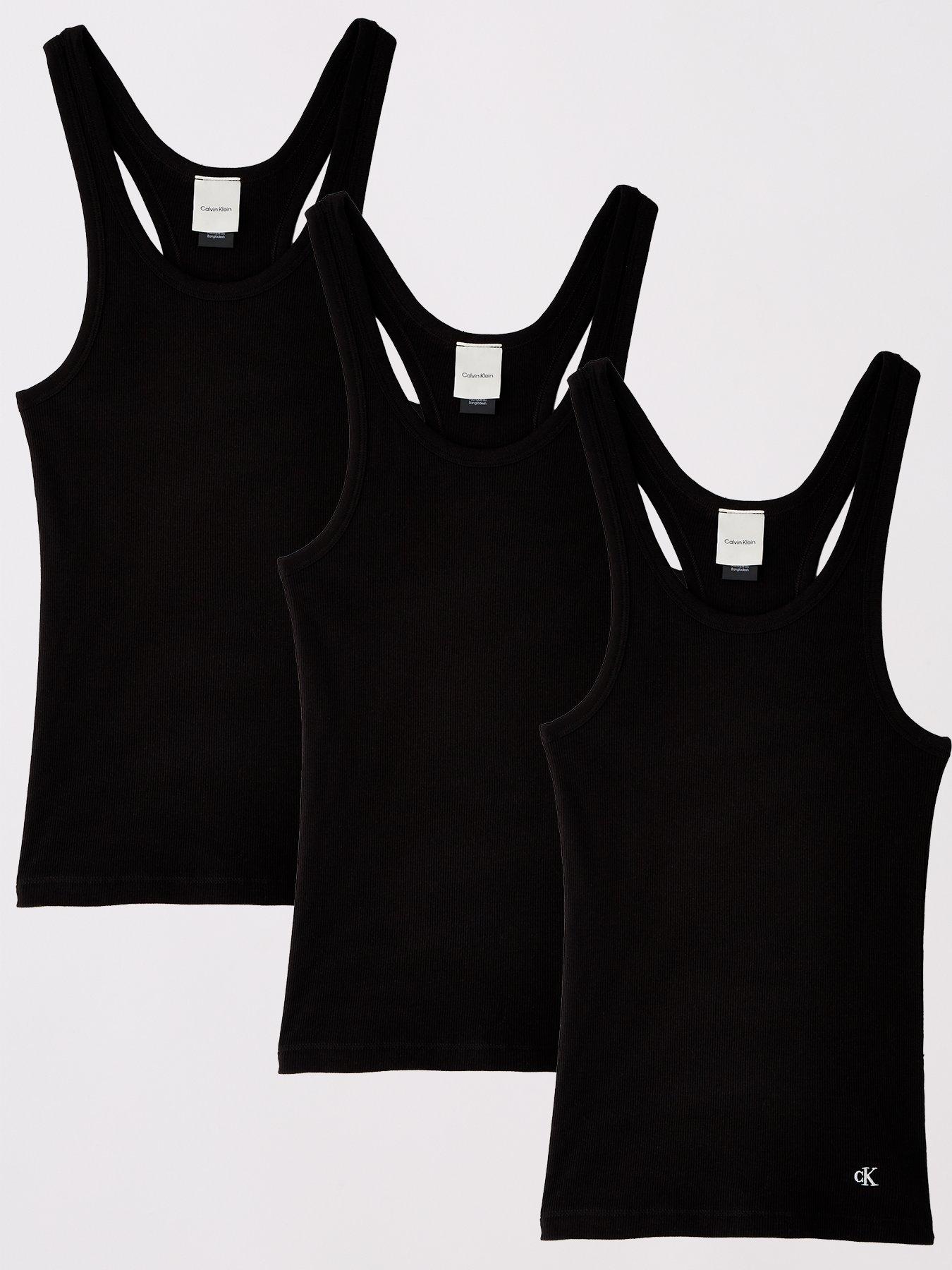 Calvin Klein Pack Scoop Neck Cotton Tank Top Black Very