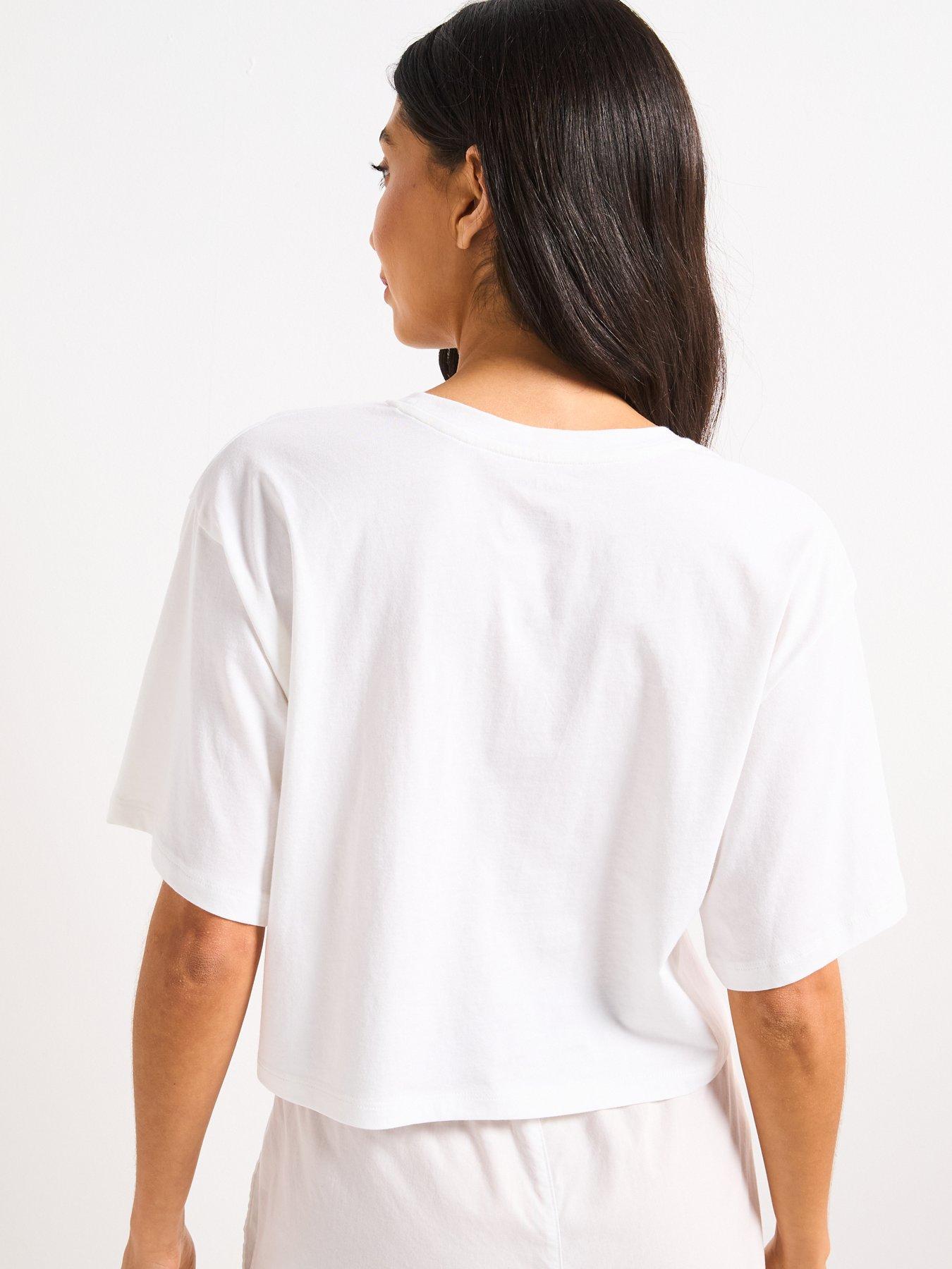 Image 2 of 4 of Calvin Klein Pride Cotton Boxy Crop Top - White