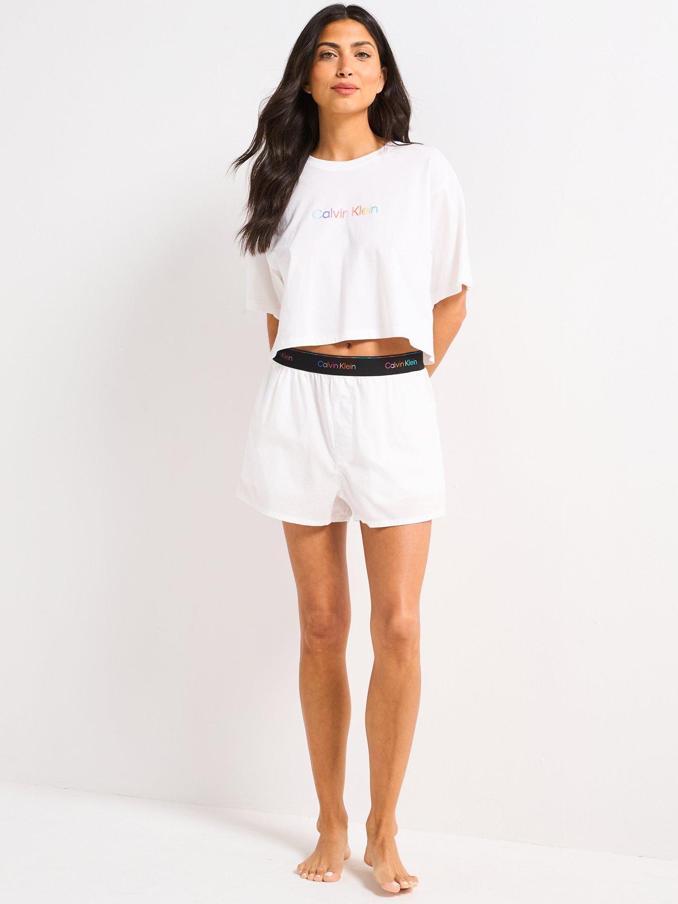 Image 3 of 4 of Calvin Klein Pride Cotton Boxy Crop Top - White