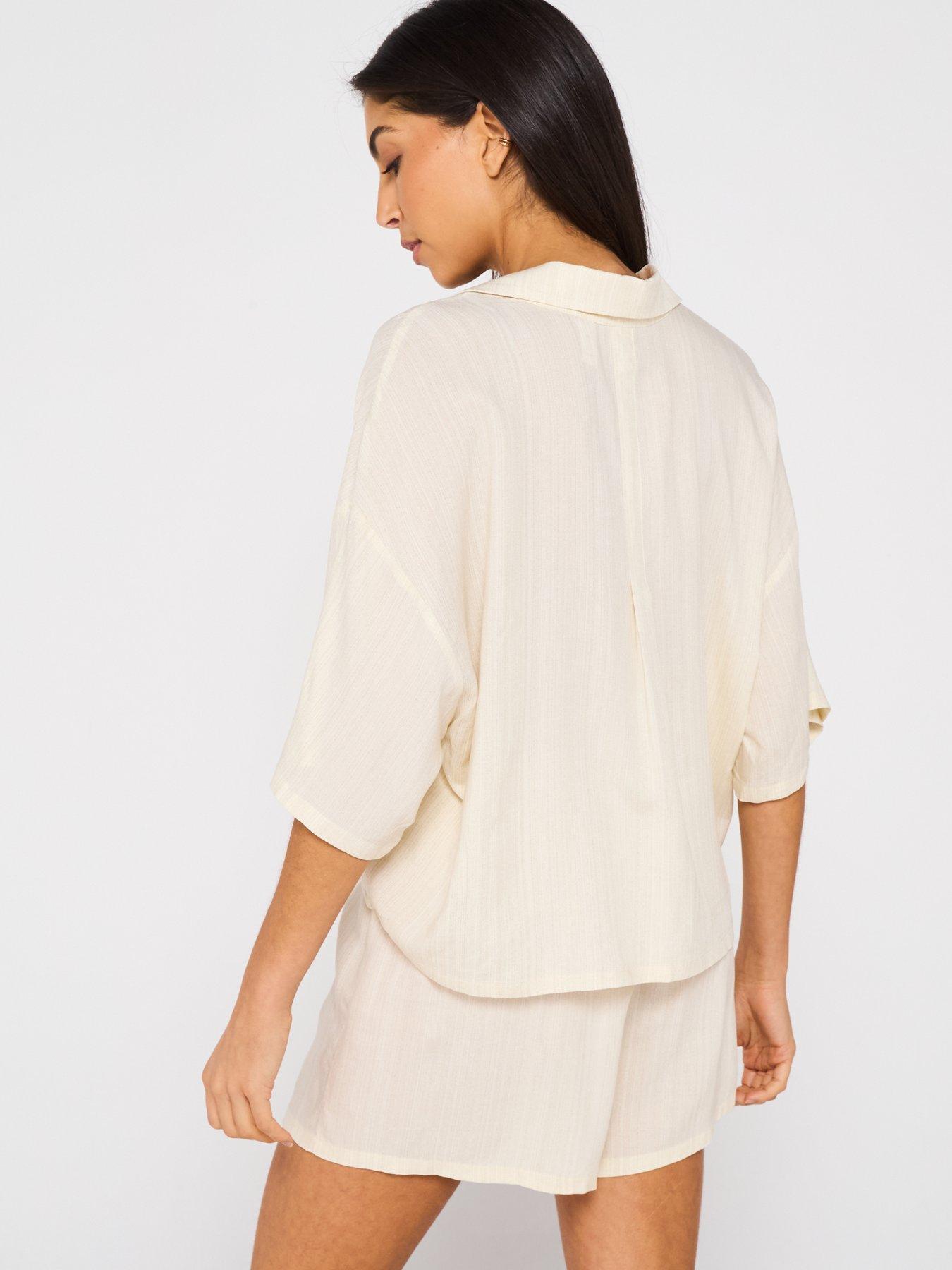 Image 2 of 6 of Calvin Klein Short Sleeve Short Pyjama Set - Beige