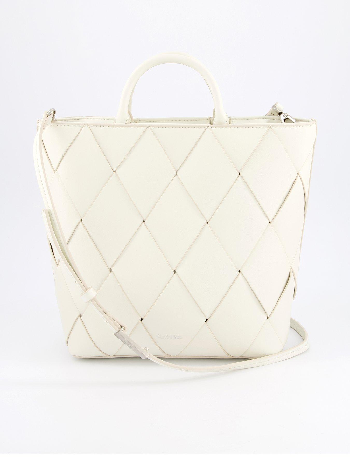 undefined Woven Medium Tote Bag - White