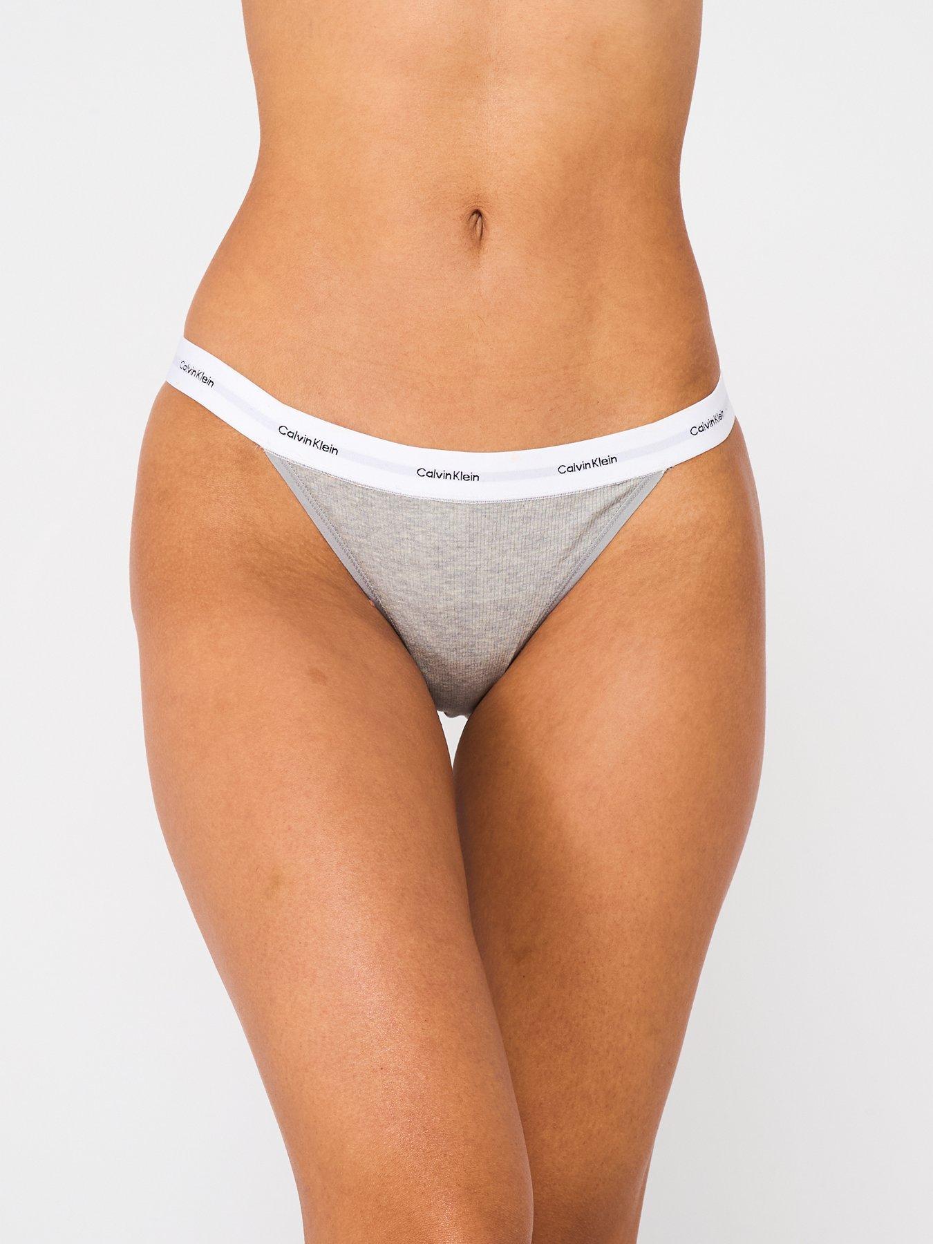 Image 2 of 5 of Calvin Klein 3 Pack Stretch Thong - Grey
