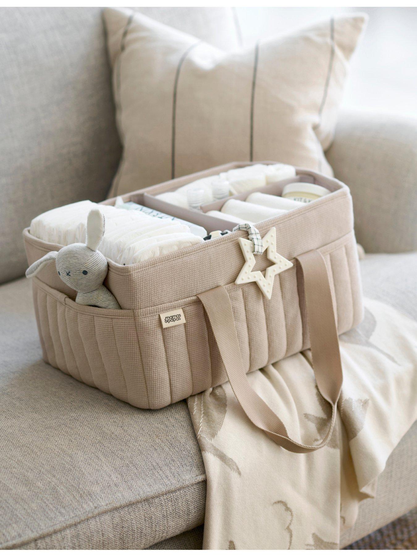 Image 1 of 7 of Mamas & Papas Nappy Caddy - Neutral Waffle