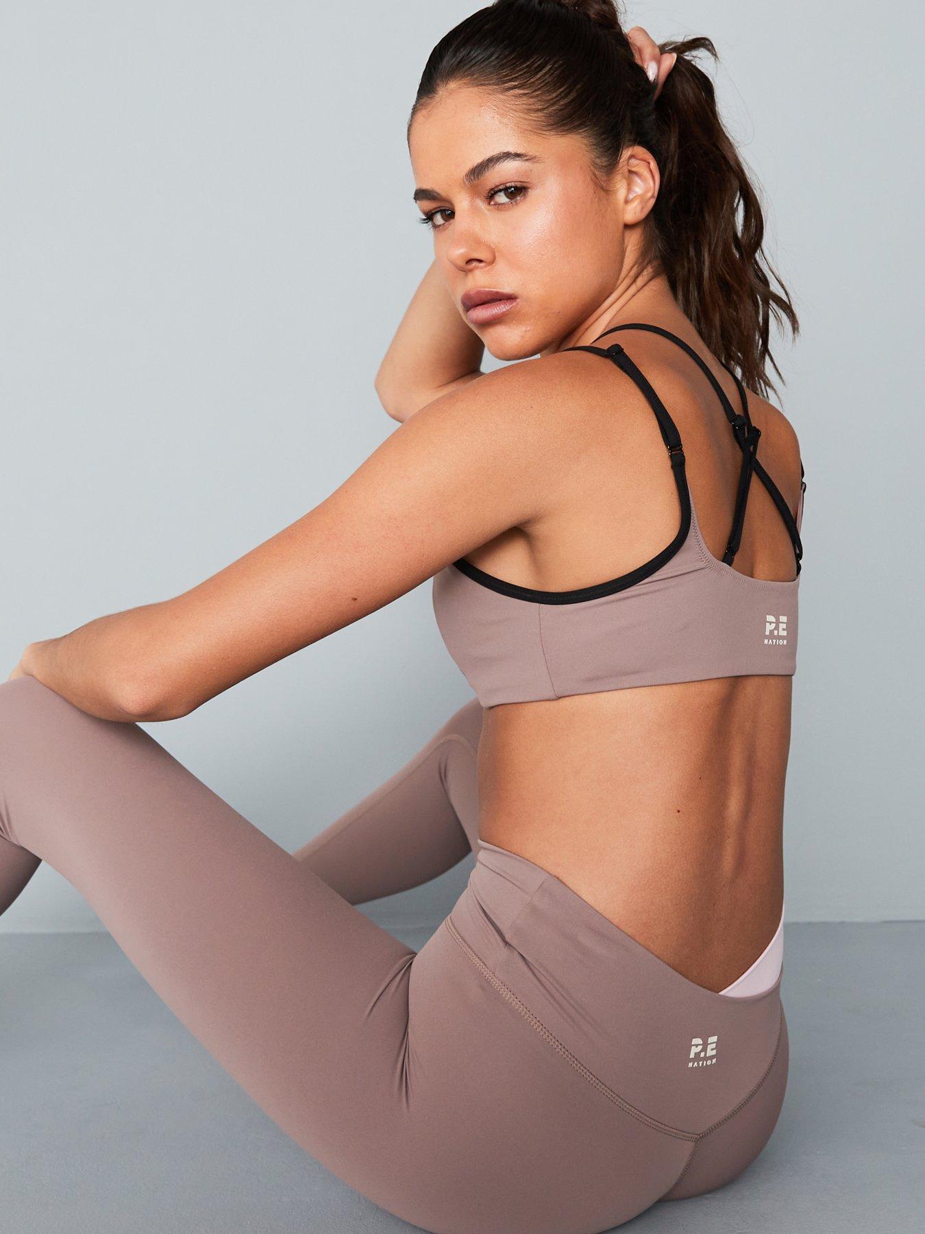 P.E Nation Womens Training Distortion Sports Bra - Pink