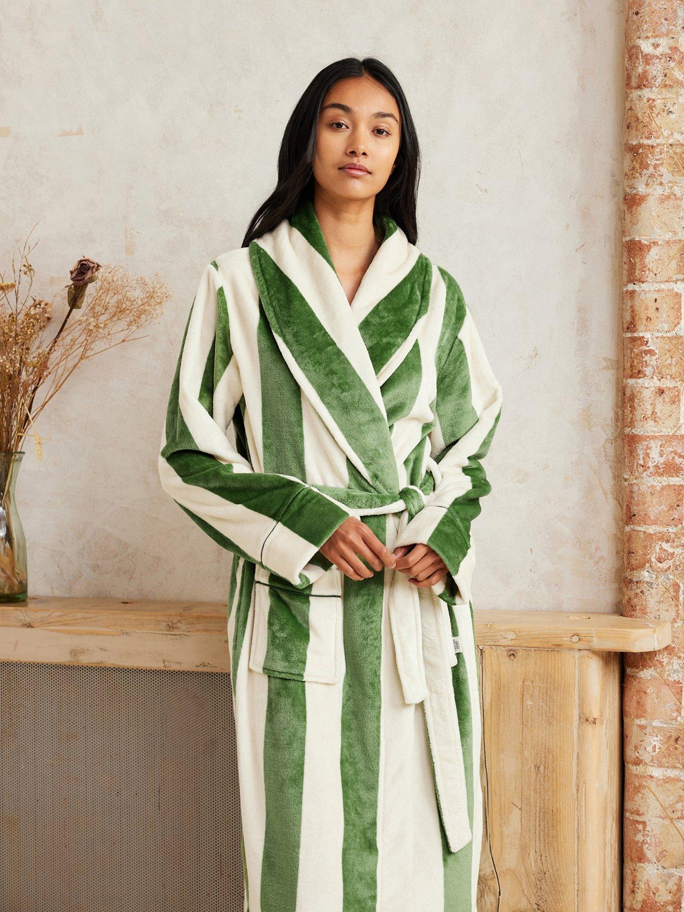 Image 1 of 4 of CHELSEA PEERS Longline Robe - Sealskin Fleece - Khaki