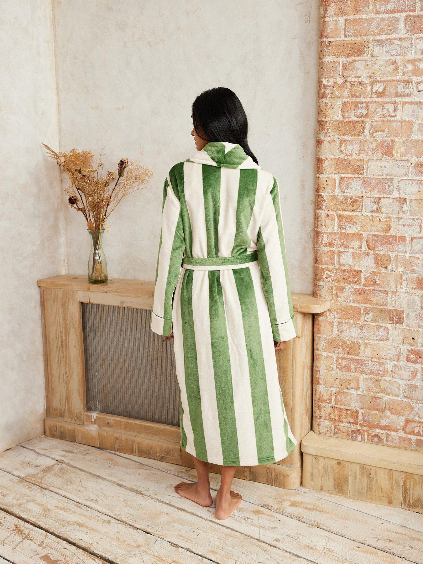 Image 2 of 4 of CHELSEA PEERS Longline Robe - Sealskin Fleece - Khaki
