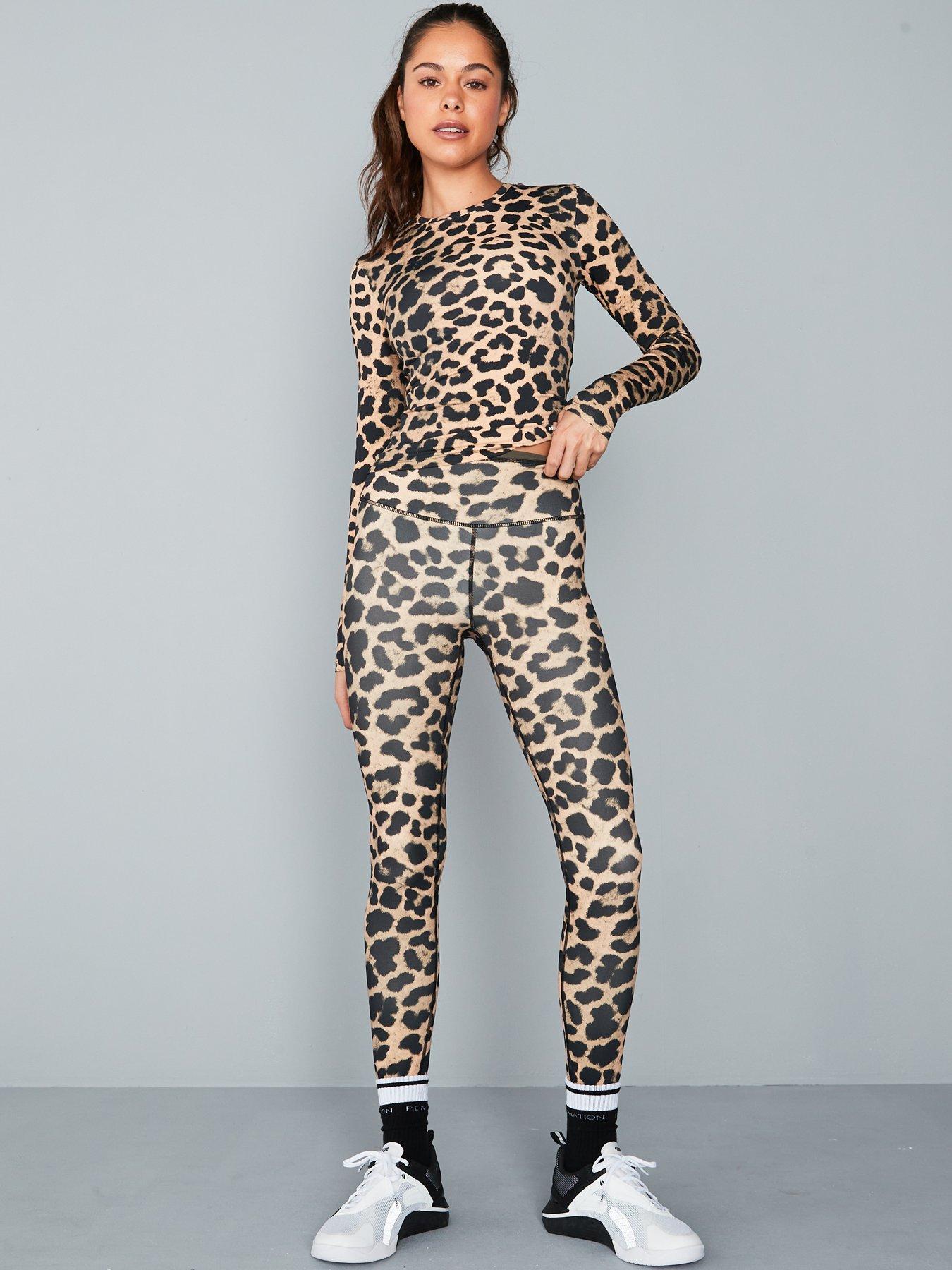 Image 5 of 6 of P.E Nation Womens Training Foundation Long Sleeve Top - Leopard Print