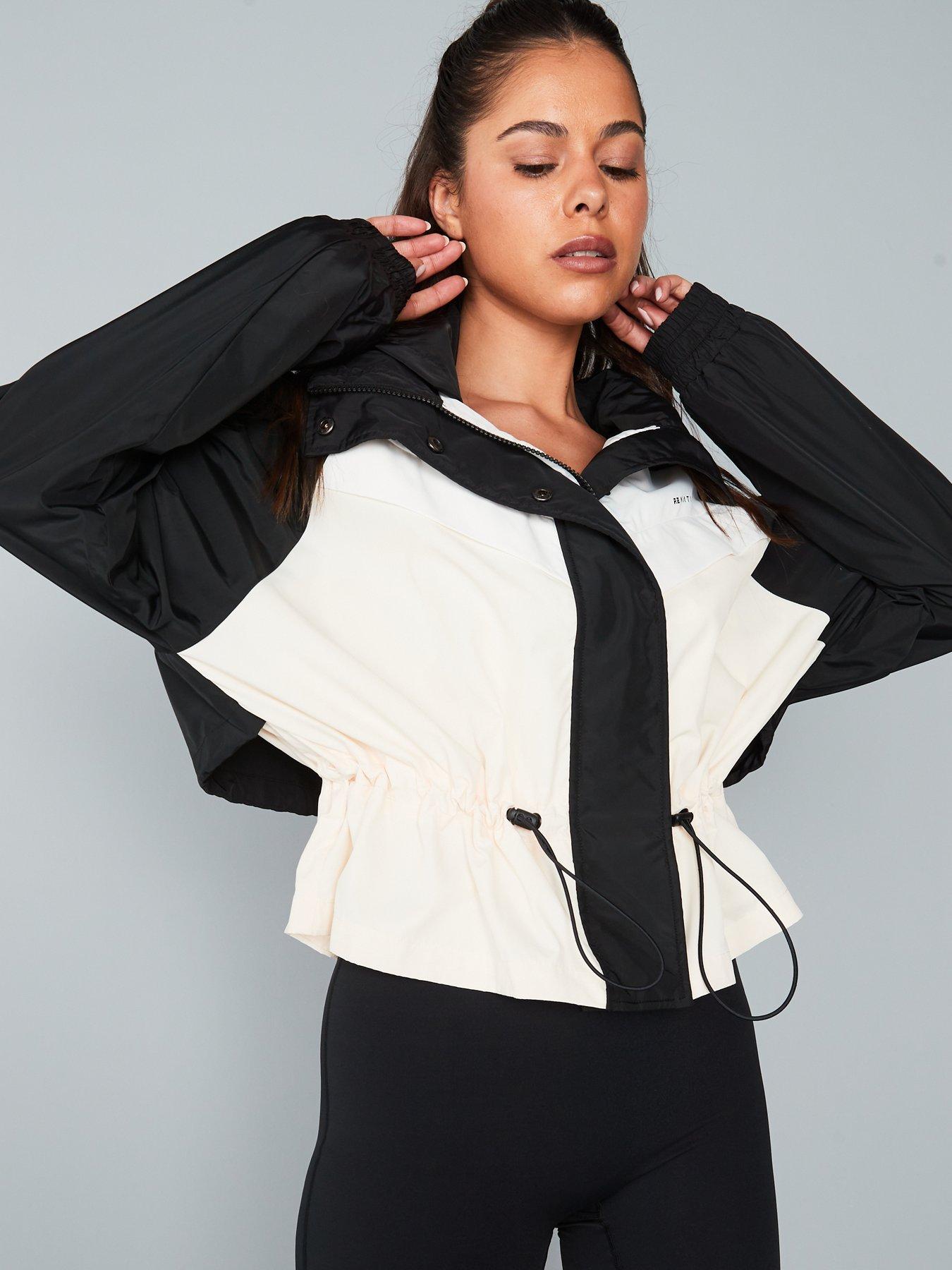 Image 2 of 6 of P.E Nation Womens Training Shelter Jacket - Black/White