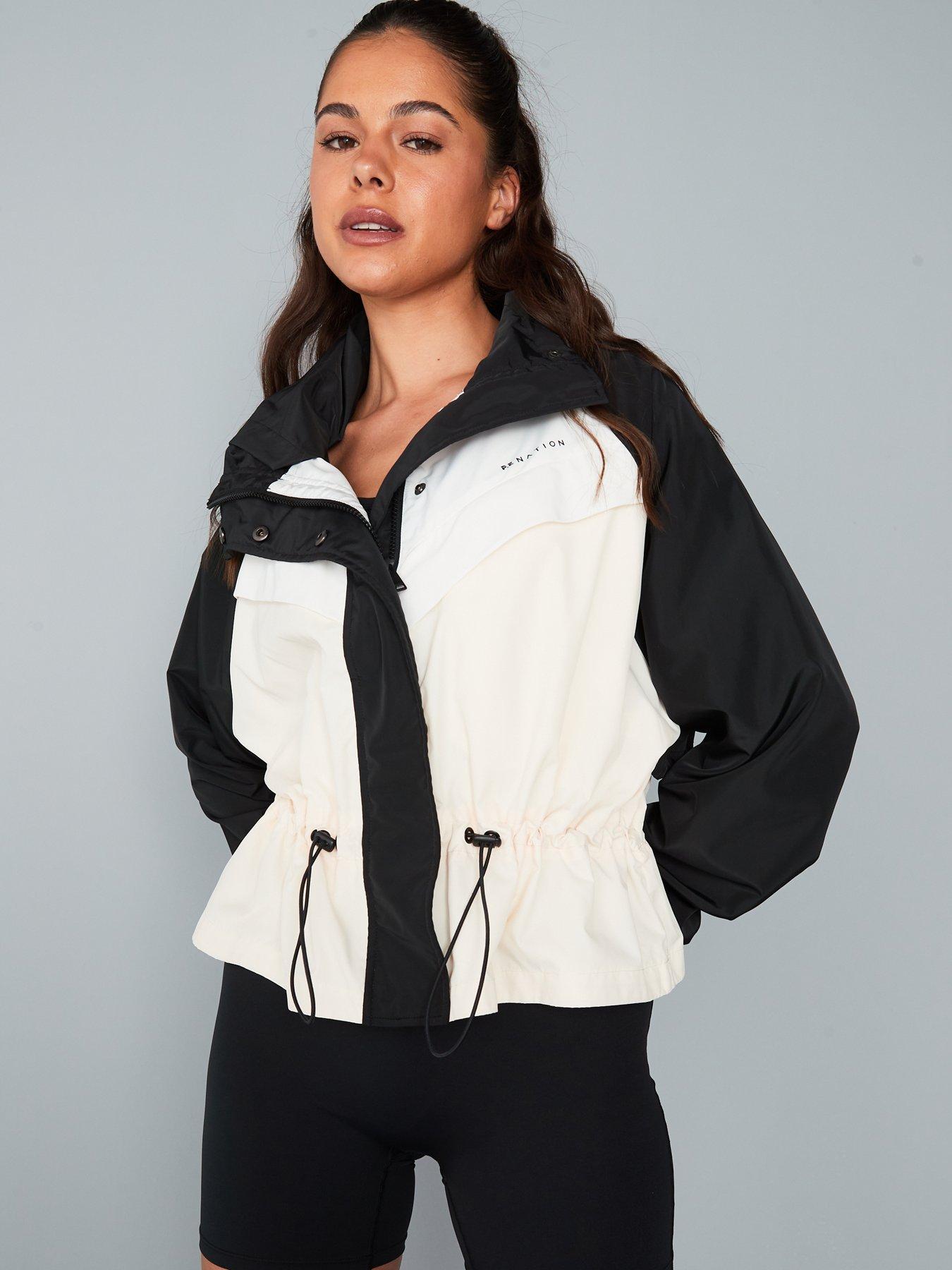 Image 5 of 6 of P.E Nation Womens Training Shelter Jacket - Black/White