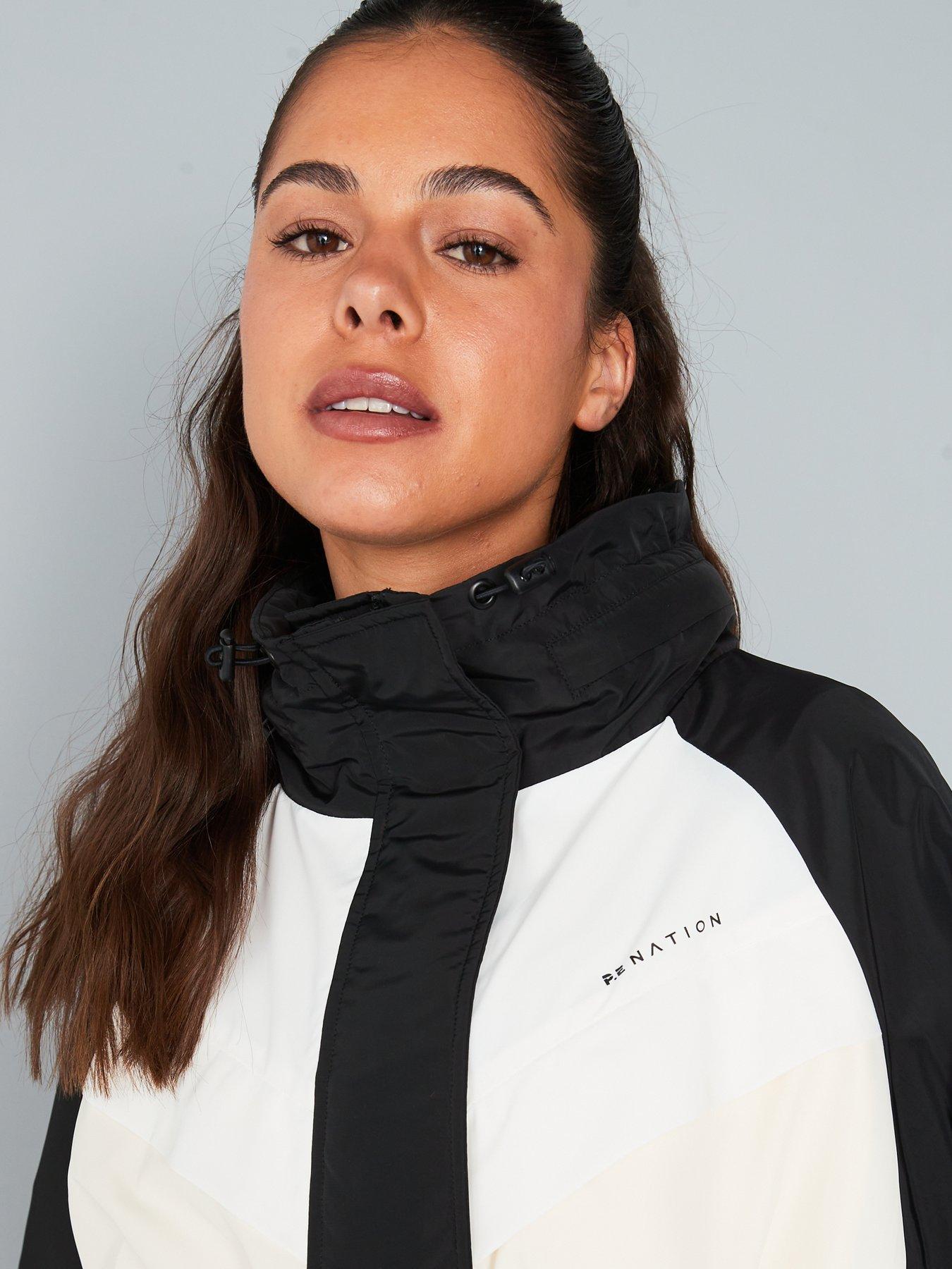 Image 6 of 6 of P.E Nation Womens Training Shelter Jacket - Black/White