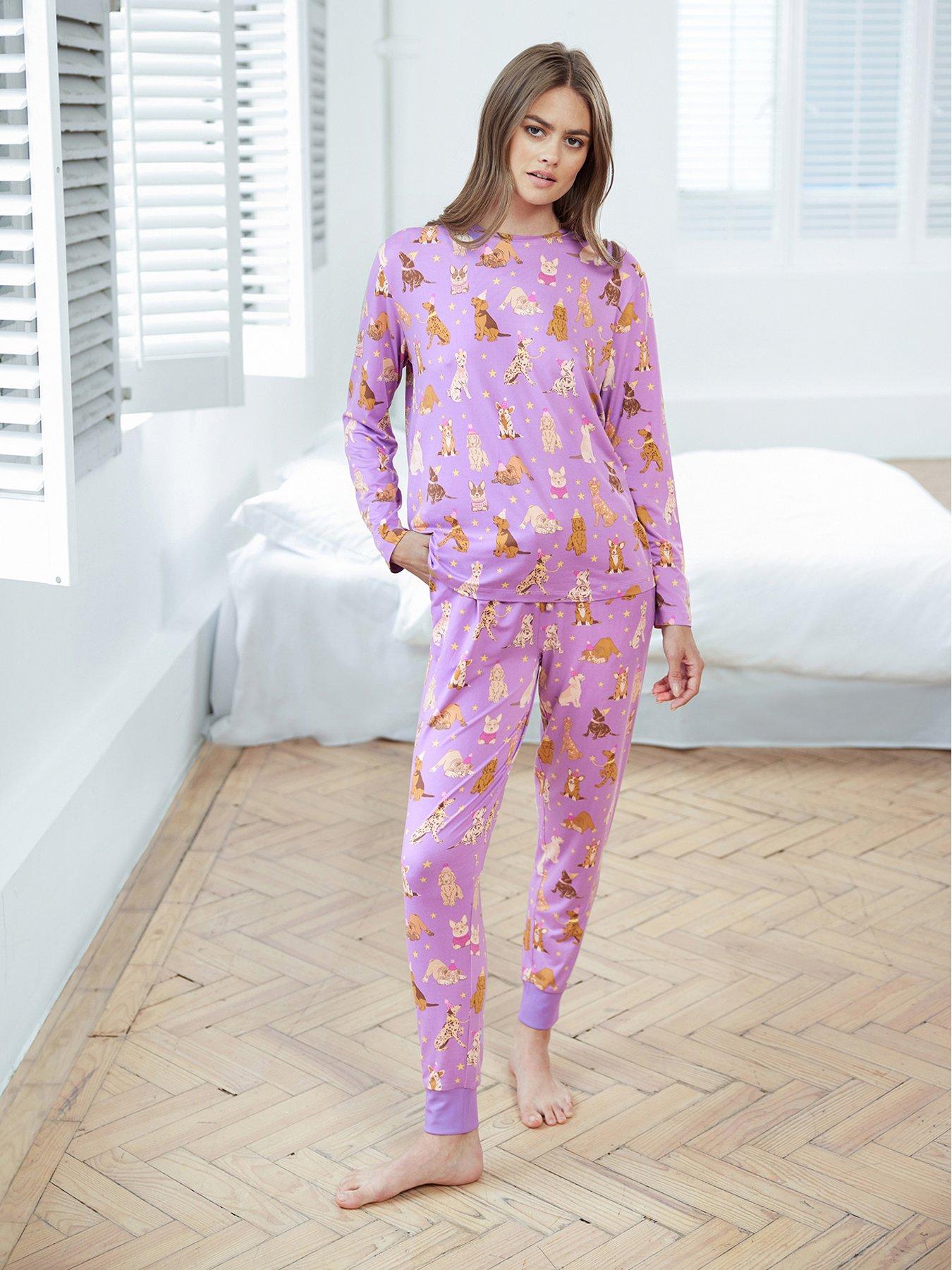 CHELSEA PEERS Long Sleeve Crew Neck Set - Purple