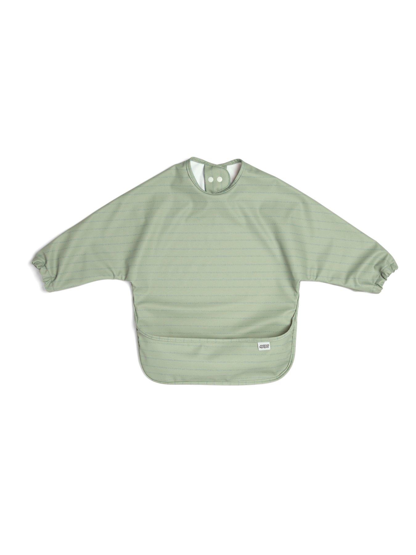 Image 4 of 6 of Mamas & Papas 2 Pack Long Sleeve Messy Bib - Dino Stripe