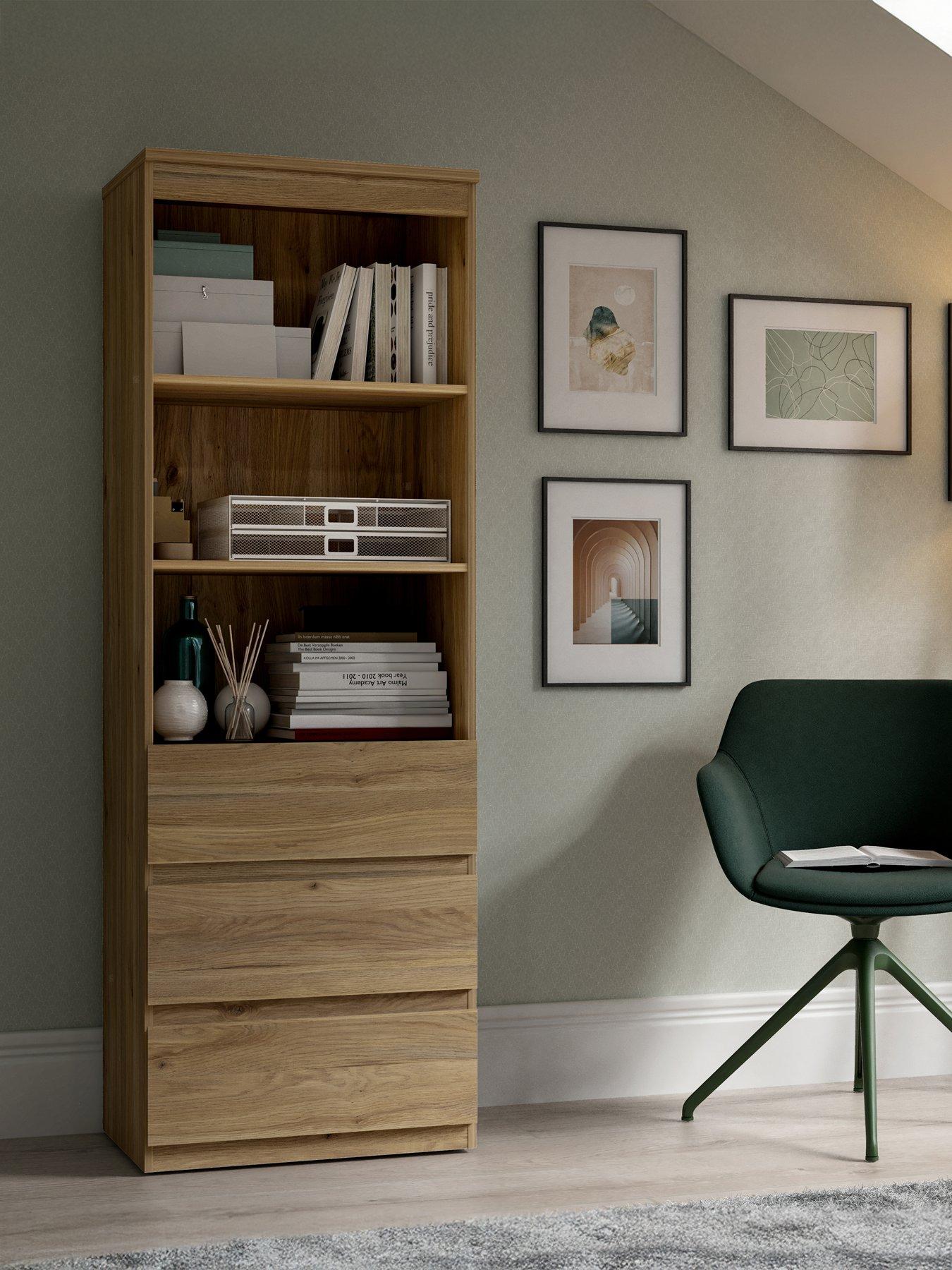 Product photograph of Very Home Lisson 3 Drawer Shelf Unit - New Oak - Fsc-certified from very.co.uk