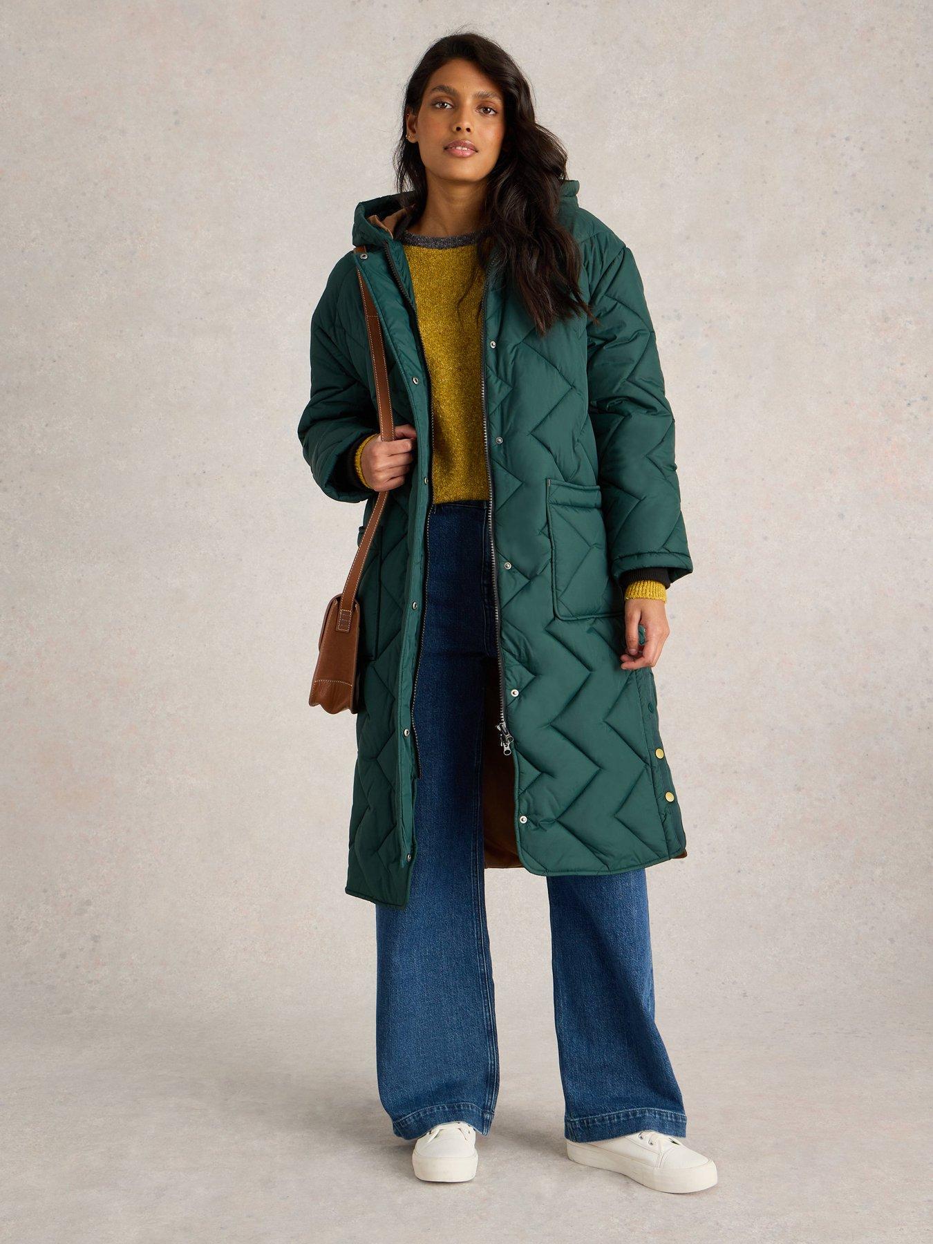 Green quilted coat hotsell