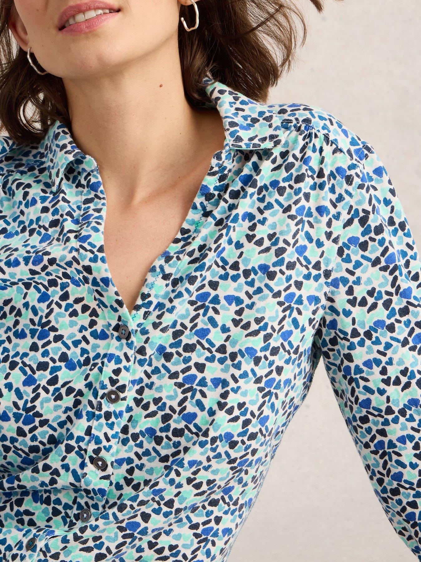 Image 3 of 6 of White Stuff Annie Jersey Shirt - Blue