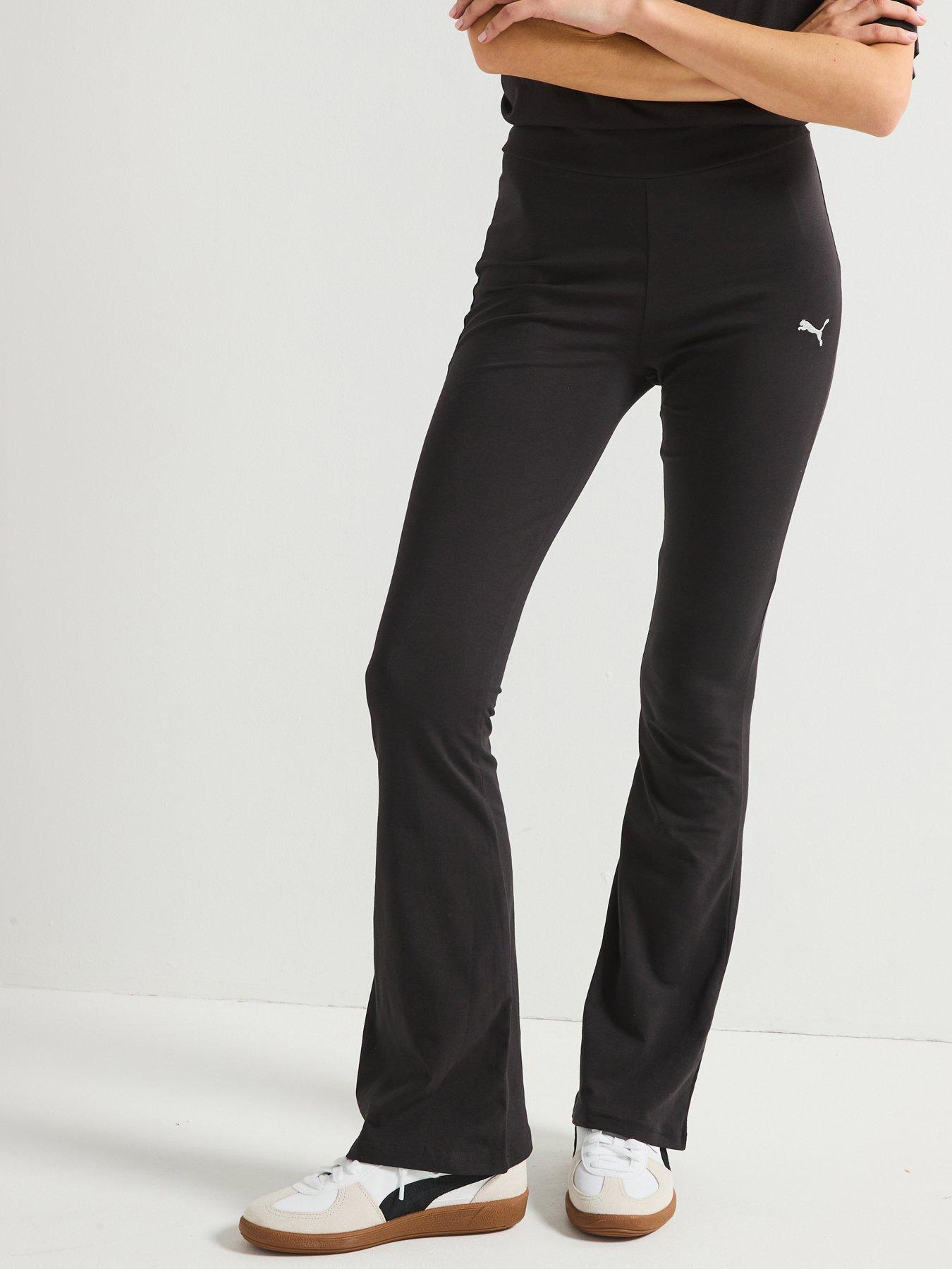 undefined Womens Essentials Logo High-Waist Flared Leggings - Black