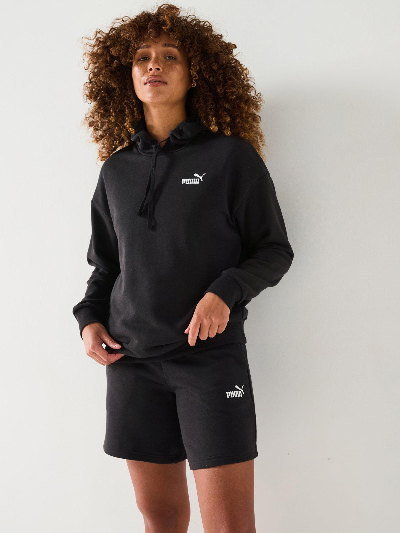 undefined Womens Short Hooded Sweat Suit - Puma Black