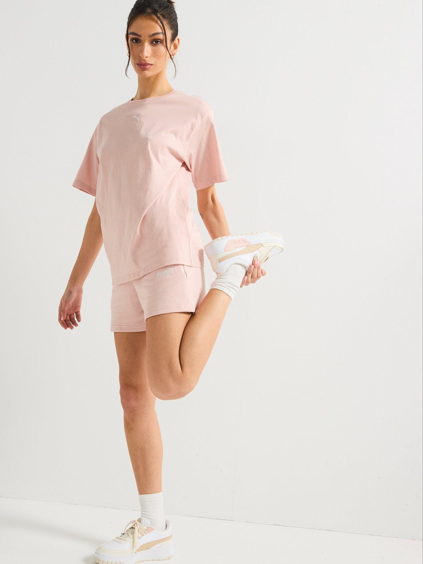 Image 3 of 6 of Puma Womens Essentials Logo Relaxed Tee - Pink