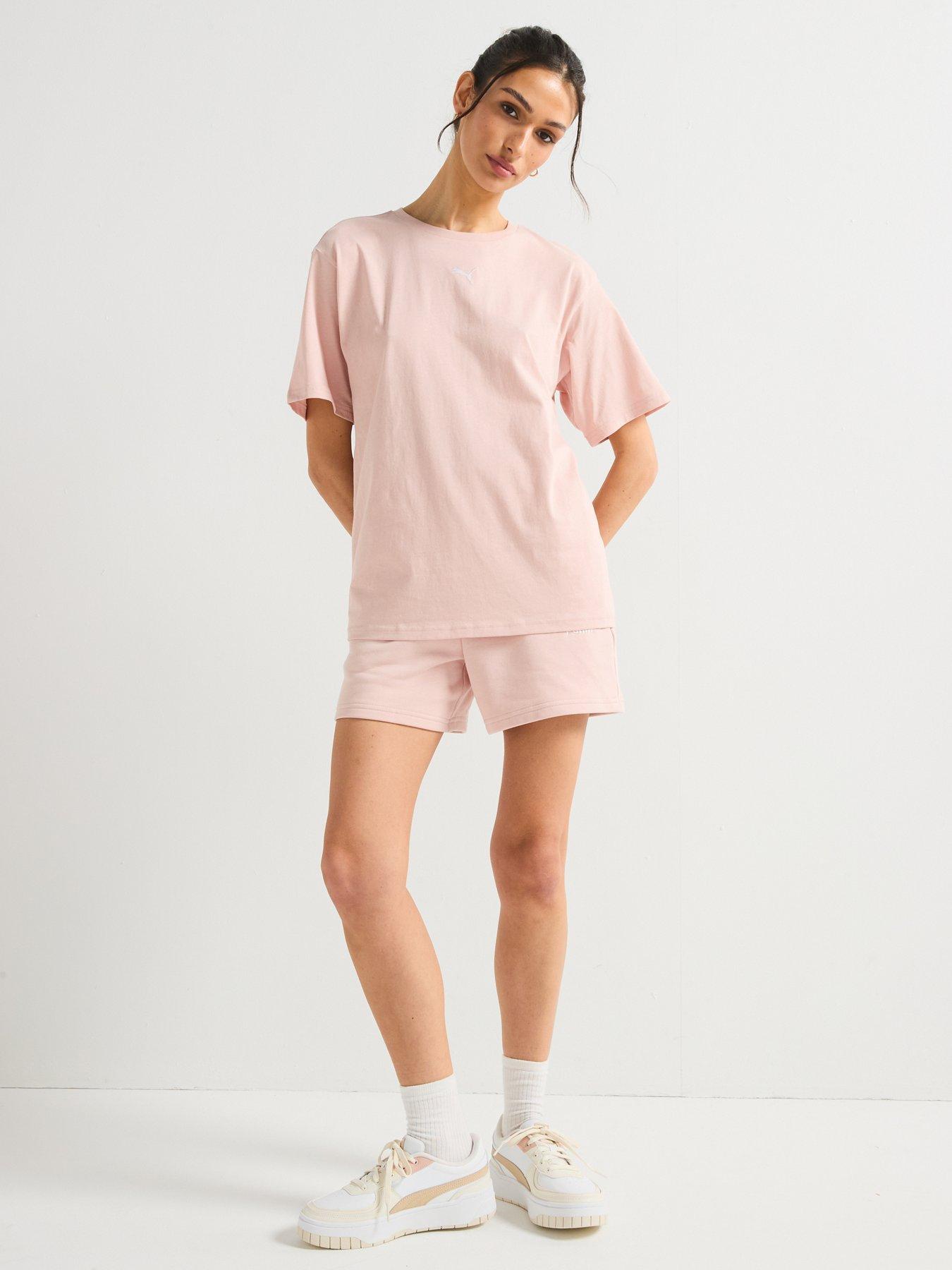 Image 4 of 6 of Puma Womens Essentials Logo Relaxed Tee - Pink