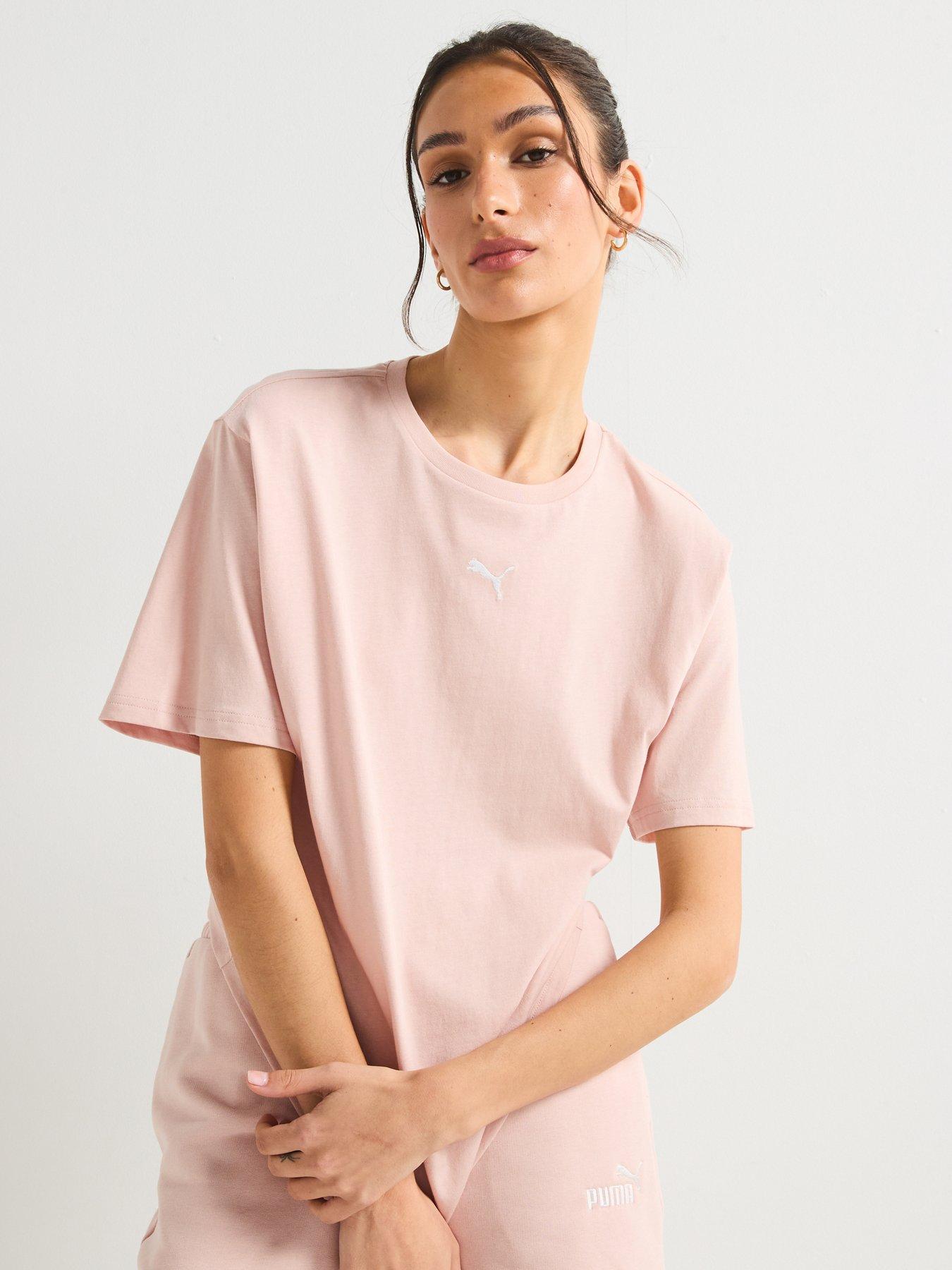 Image 5 of 6 of Puma Womens Essentials Logo Relaxed Tee - Pink