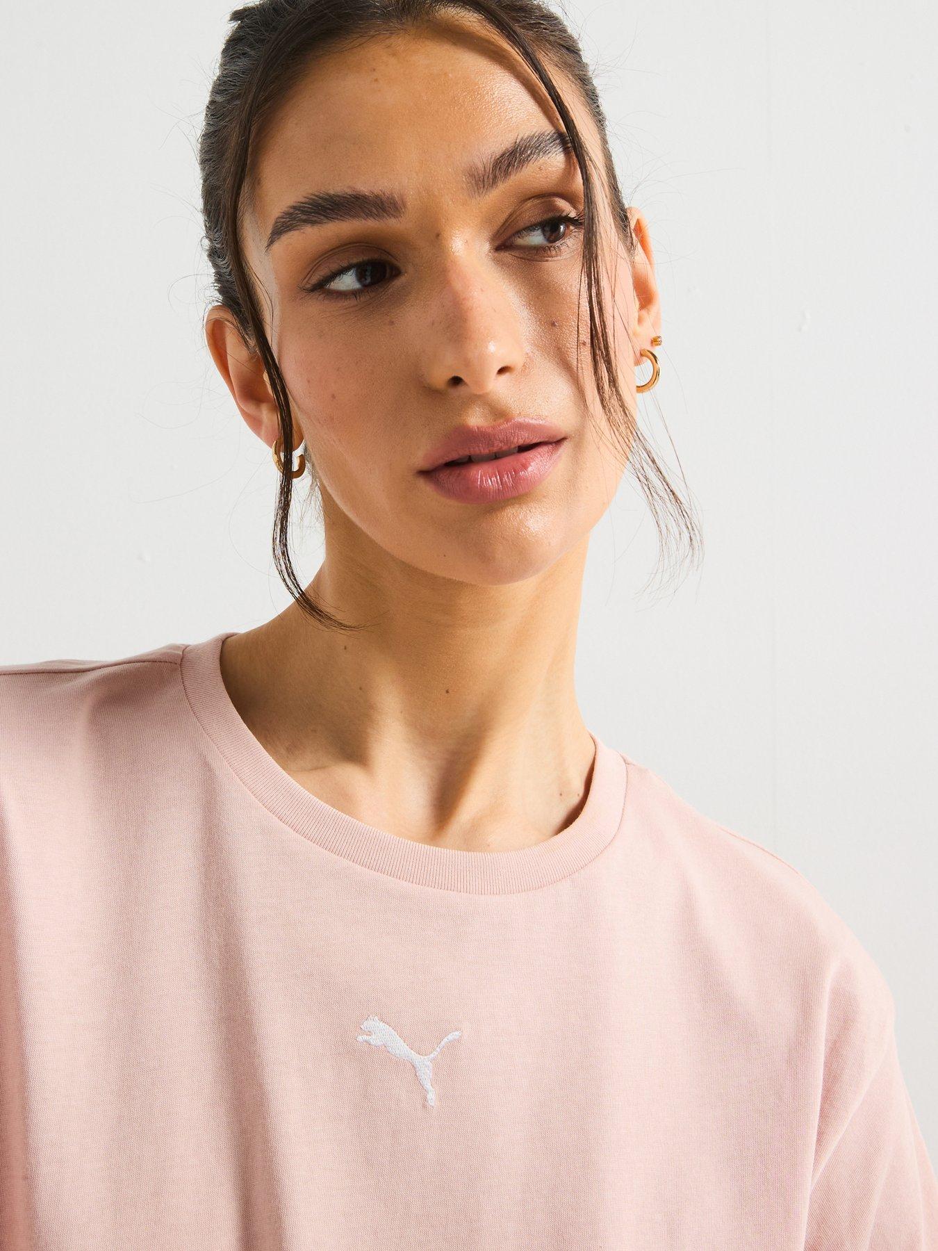 Image 6 of 6 of Puma Womens Essentials Logo Relaxed Tee - Pink