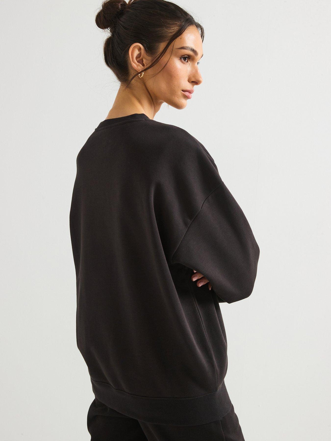 Image 2 of 6 of Puma Womens Essential Logo Oversized Sweatshirt - Black