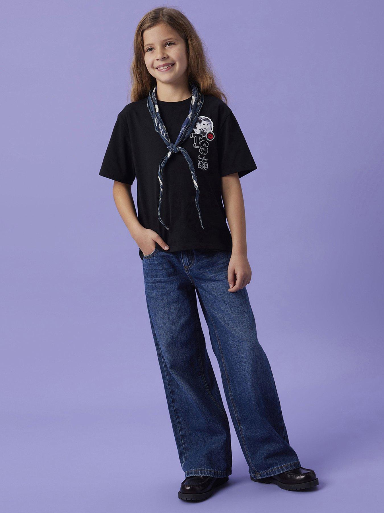 undefined Girls Swiftie Eras Short Sleeve Tshirt - Black