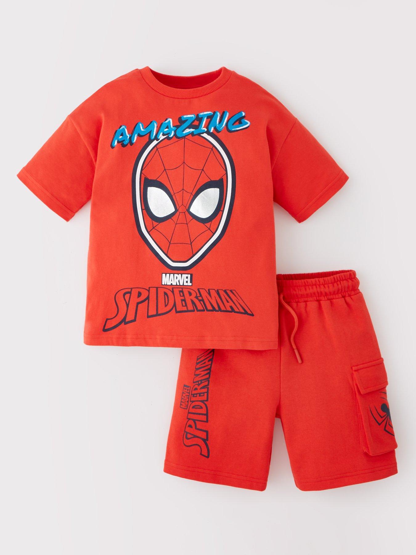 Image of Spiderman Top And Sweat Shorts Set