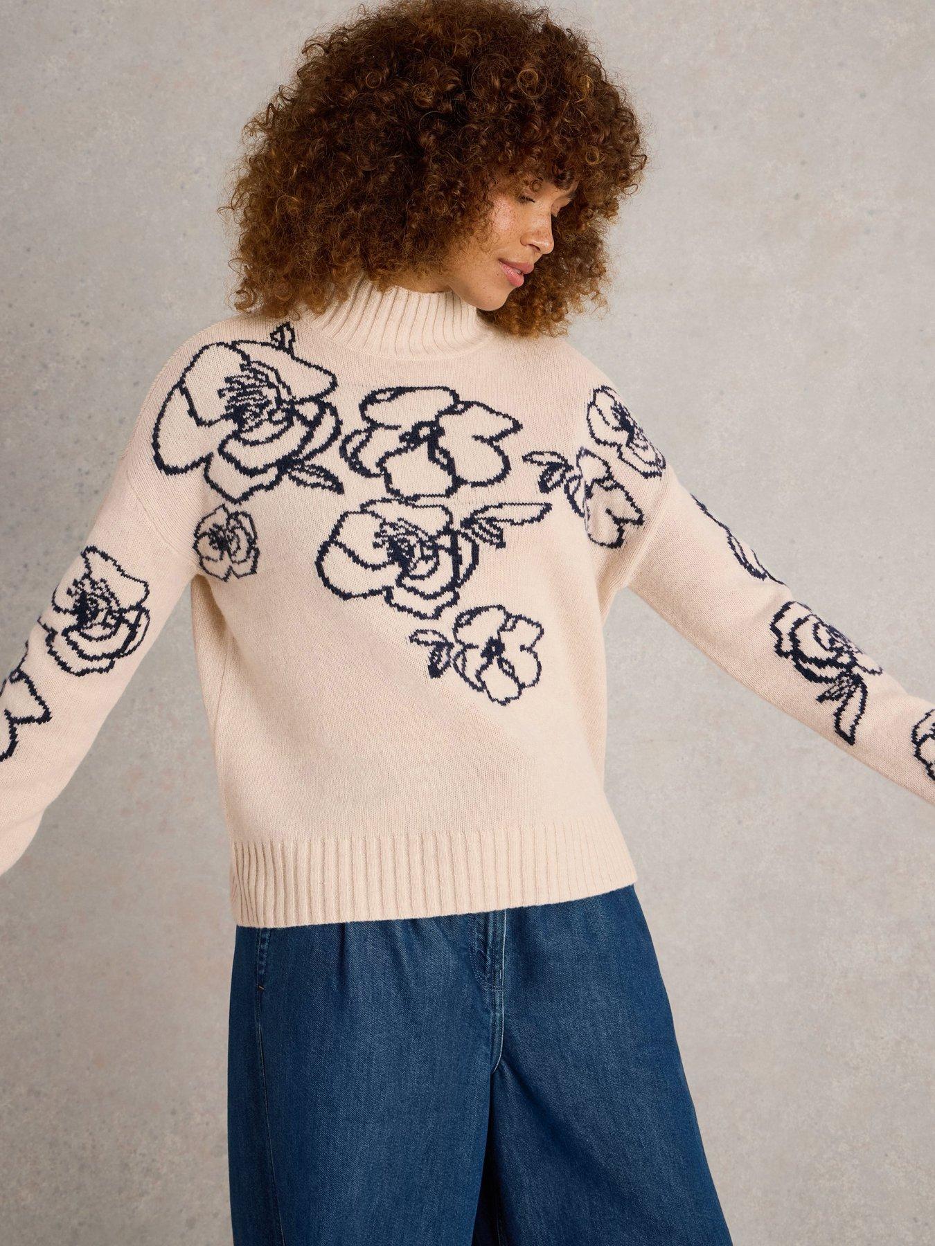 undefined Sprig Floral Jumper - Beige