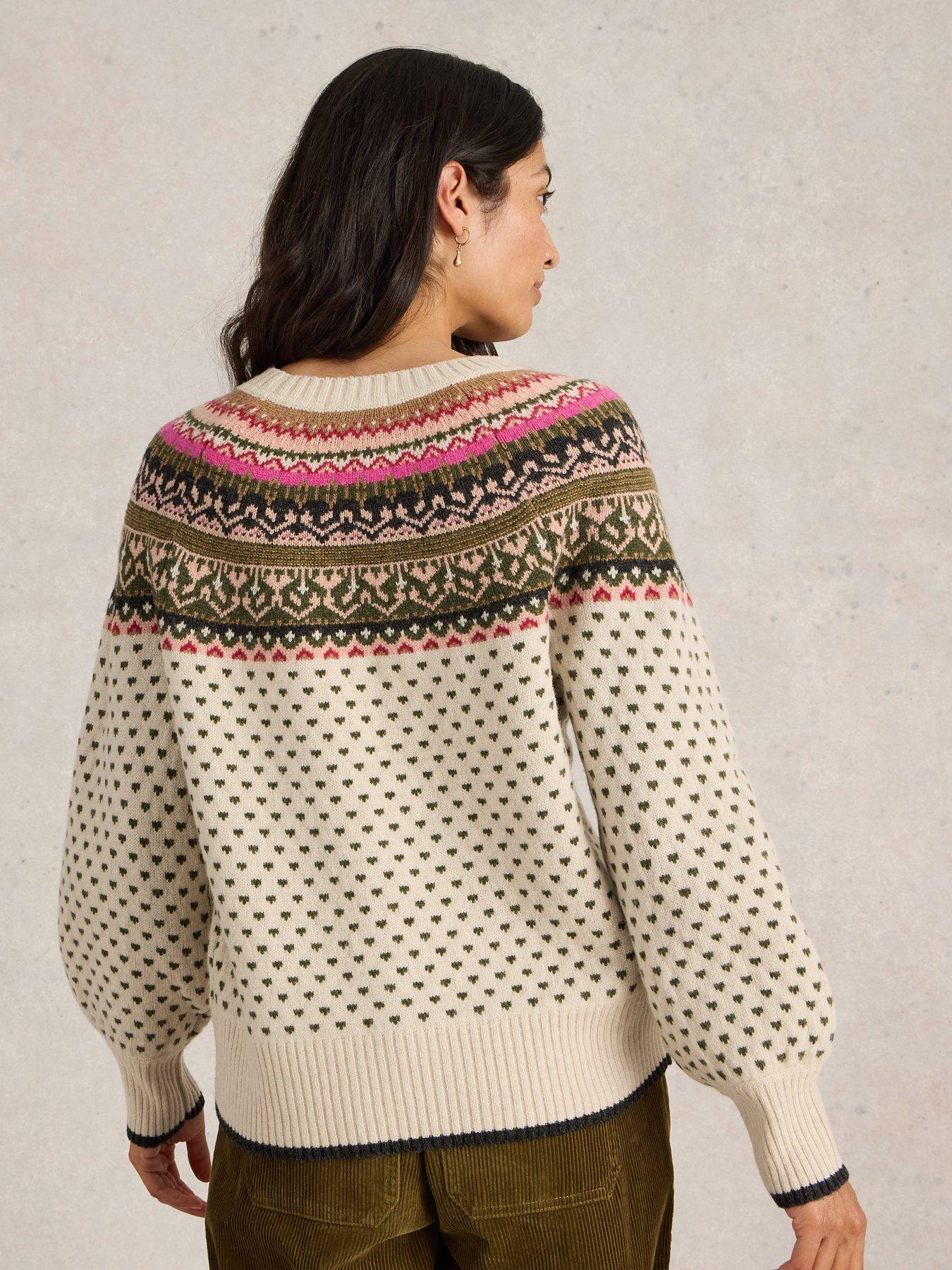 White Stuff Mini Heart Fairisle Jumper Cream Very