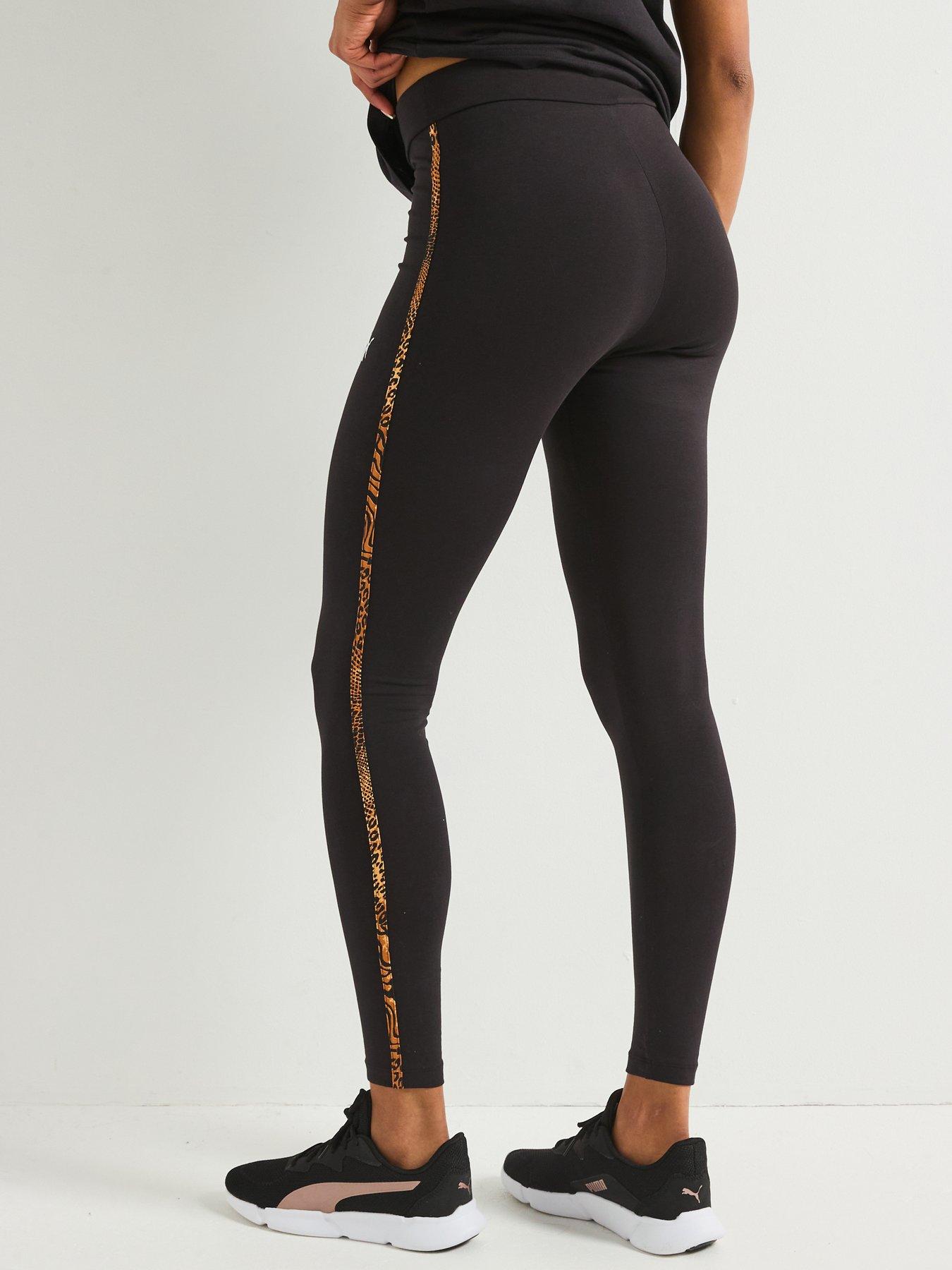 Image 2 of 6 of Puma Womens Essentials Graphic Animal Leggings - Leopard - Black