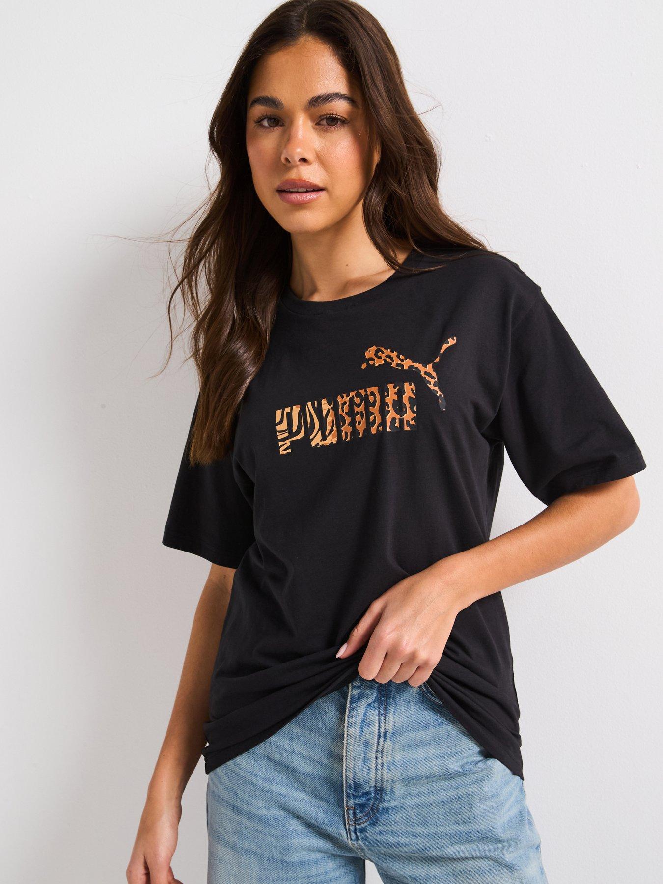 Puma Womens Essentials Animal Graphic Tee - Leopard