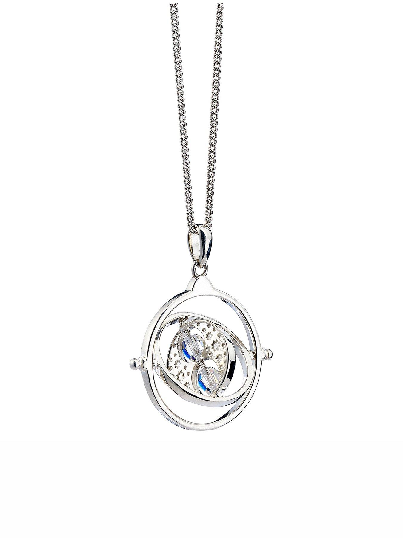 Product photograph of Harry Potter Sterling Silver Time Turner Necklace With Crystals from very.co.uk