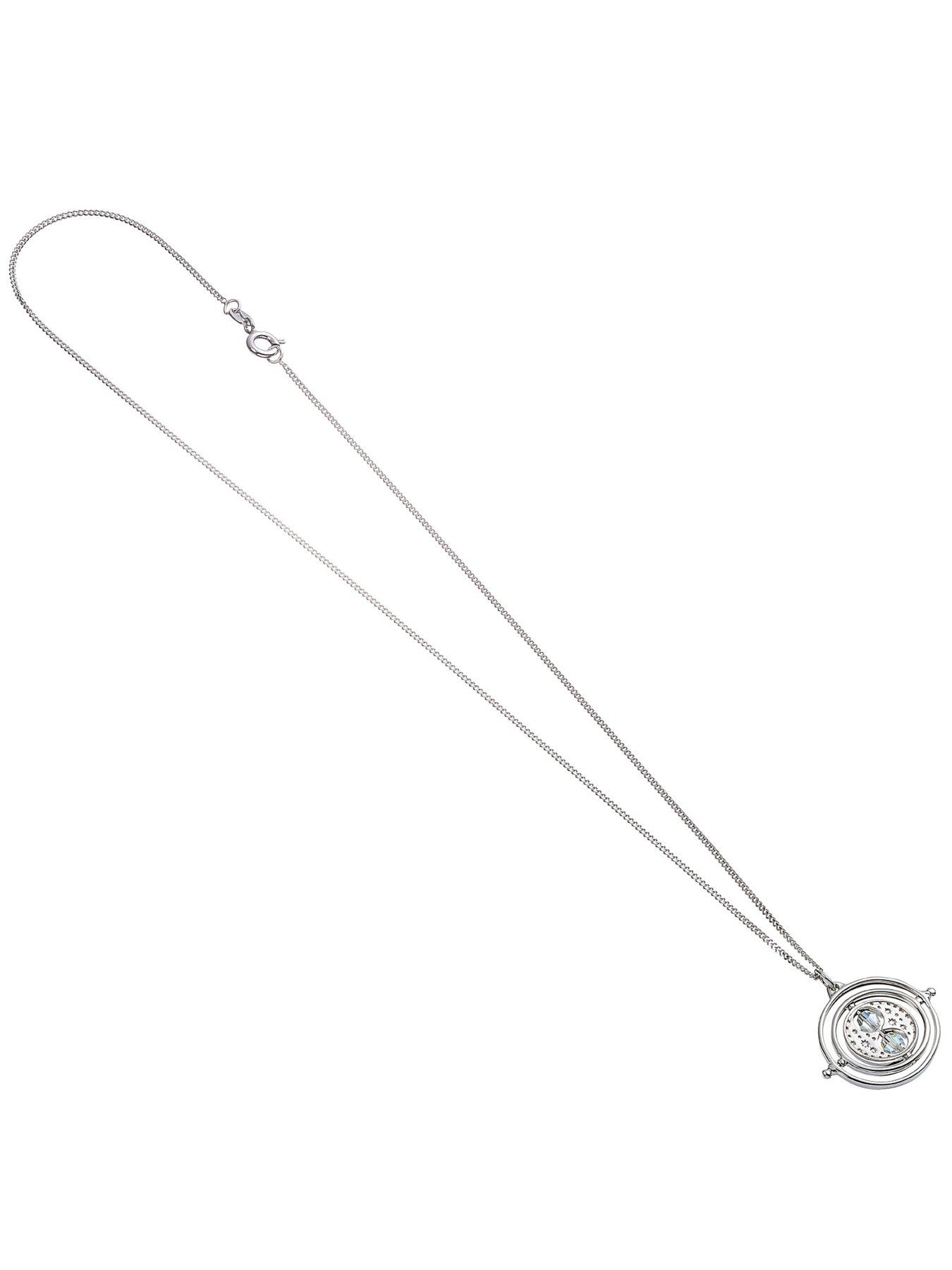Harry Potter Sterling Silver Time Turner Necklace with Crystals Very