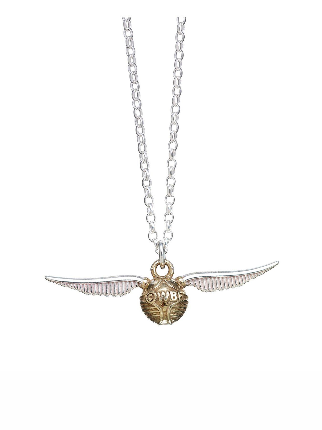 Product photograph of Harry Potter Sterling Silver Golden Snitch Charm Necklace from very.co.uk