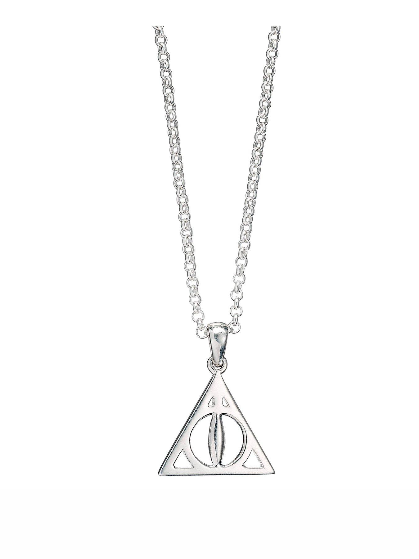 Product photograph of Harry Potter Sterling Silver Deathly Hallows Necklace from very.co.uk