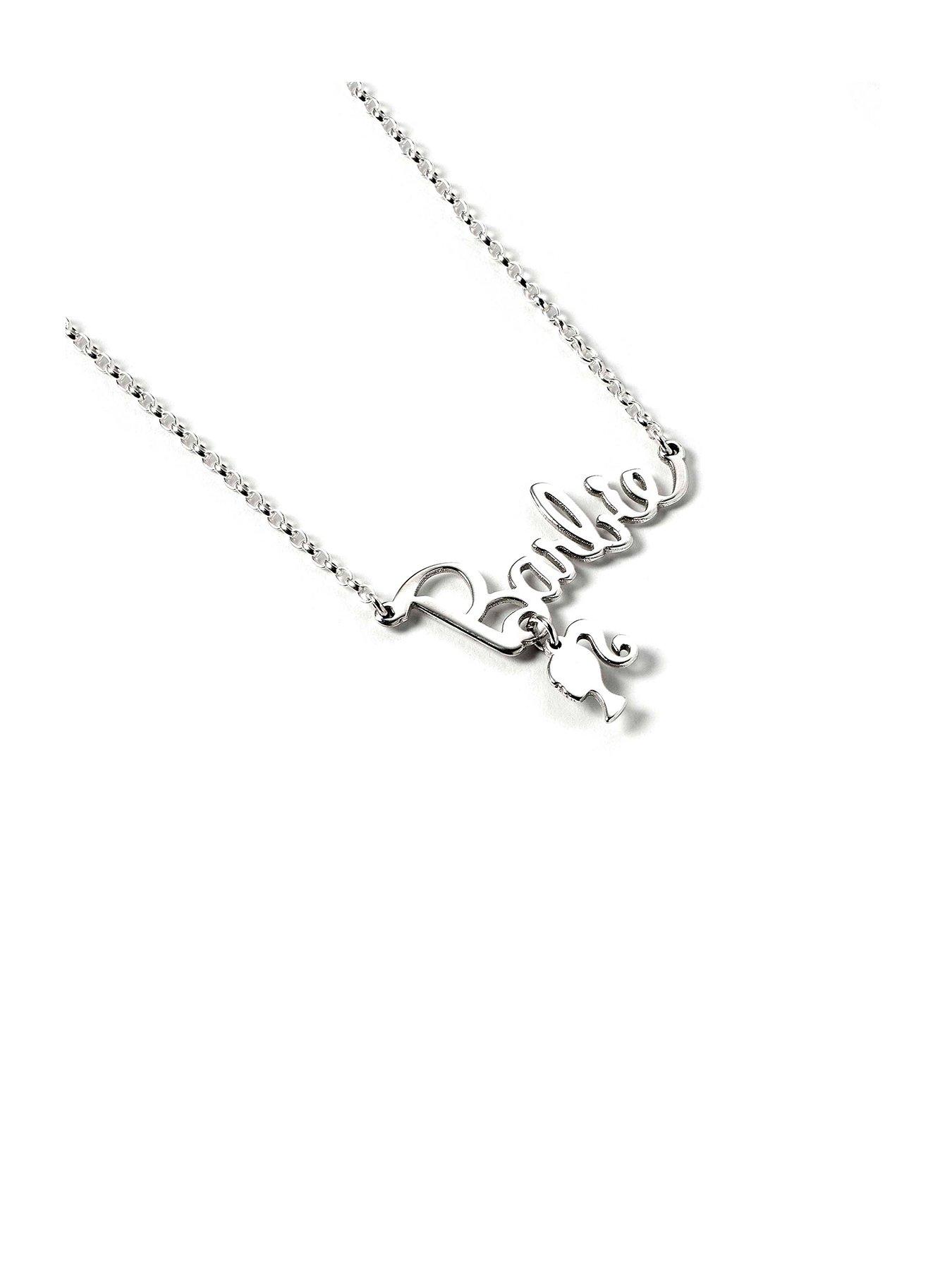 undefined Sterling Silver Necklace with Name Logo  &  Silhouette Charm