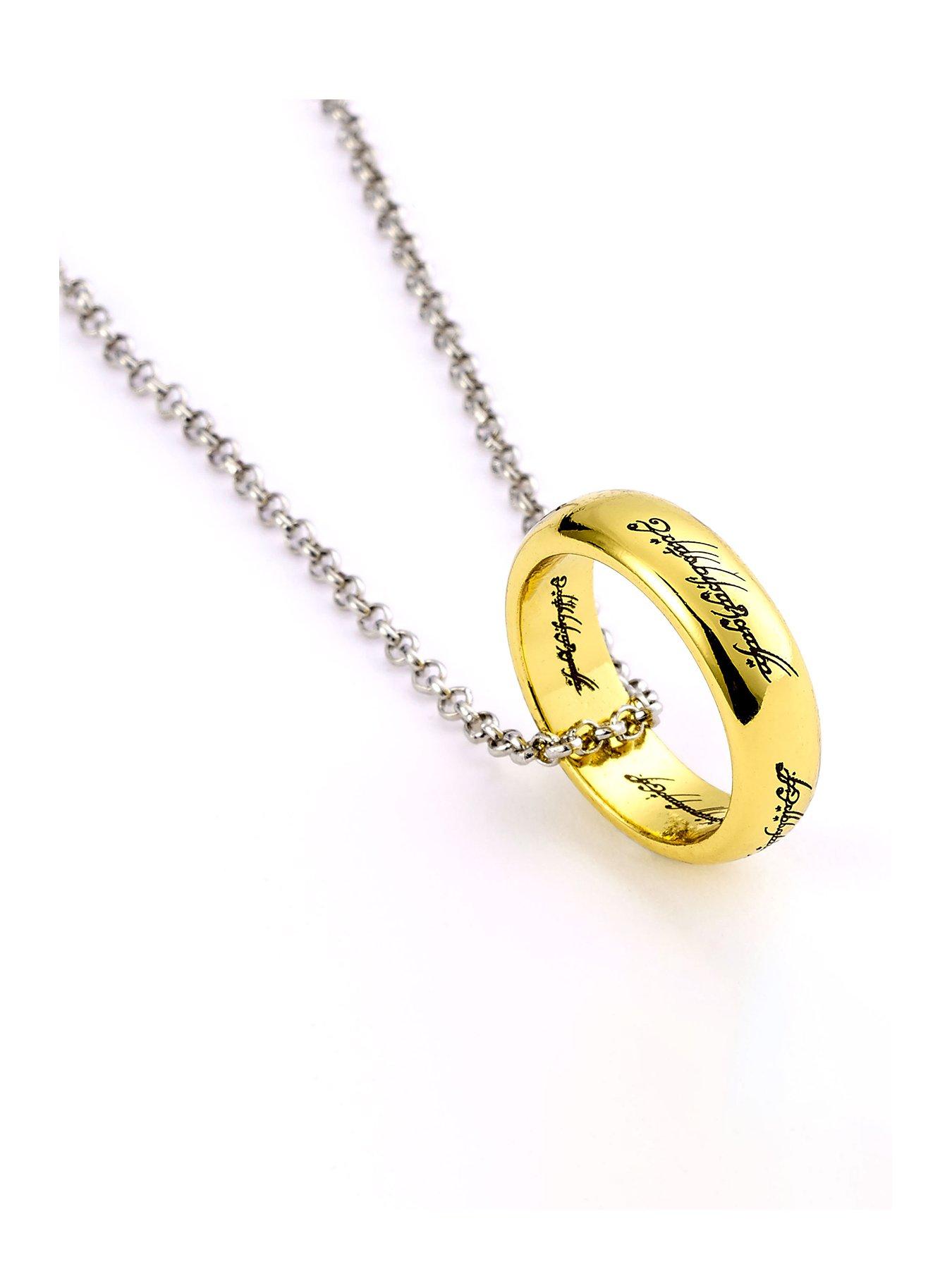 Product photograph of Lord Of The Rings The Lord Of The Rings One Ring Necklace from very.co.uk