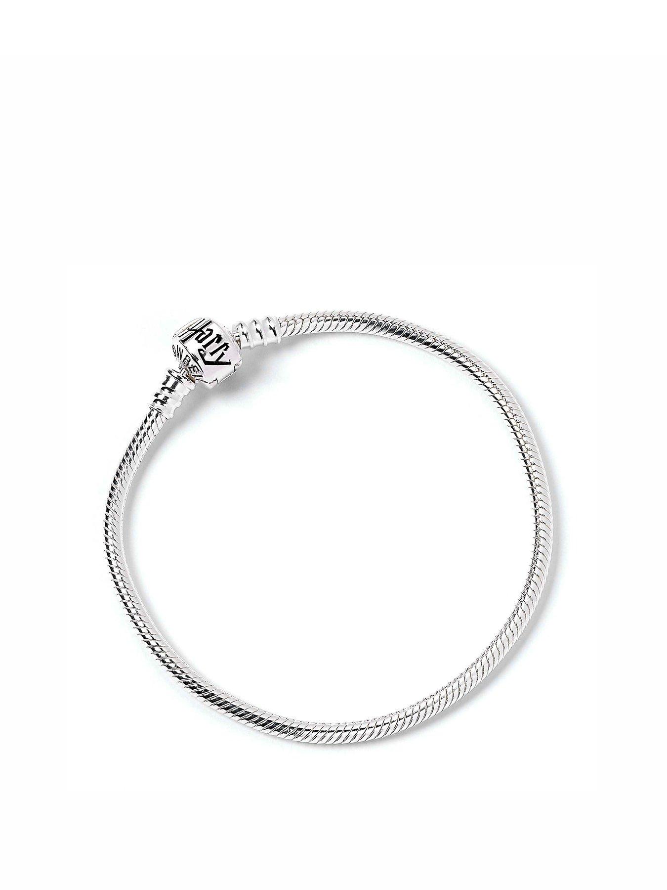 Product photograph of Harry Potter Sterling Sliver Slider Charm Bracelet Size S from very.co.uk