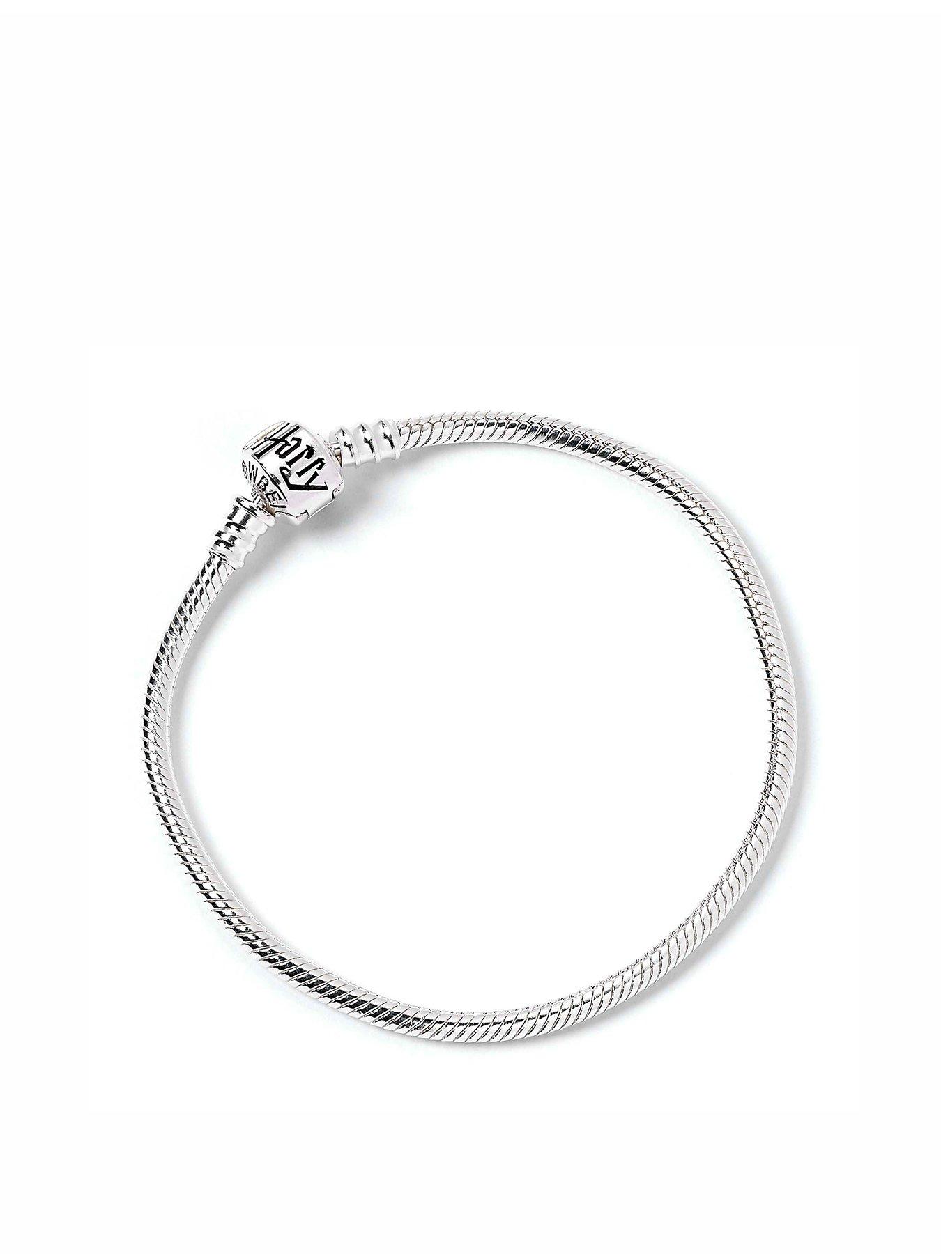 Product photograph of Harry Potter Sterling Silver Slider Charm Bracelet Size L from very.co.uk