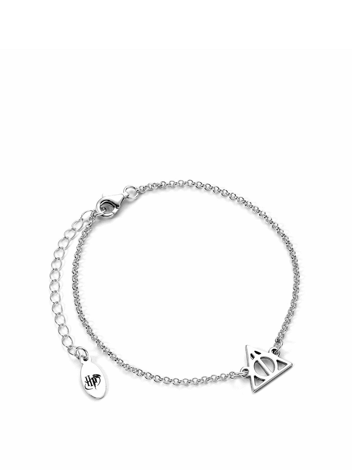 Product photograph of Harry Potter Sterling Silver Deathly Hallows Charm Bracelet from very.co.uk