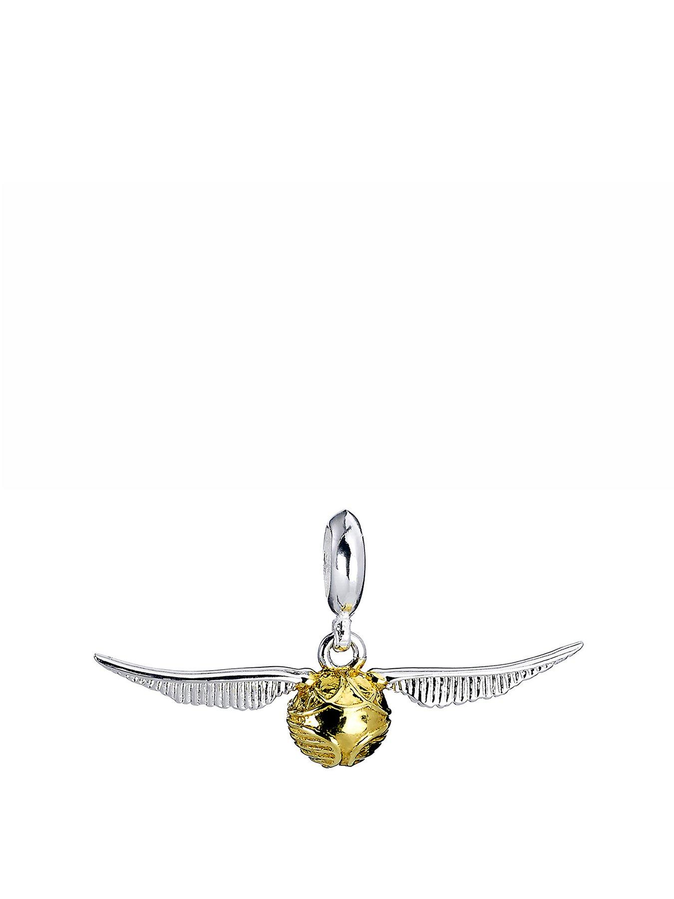 Product photograph of Harry Potter Sterling Silver Golden Snitch Clip On Charm With Crystals from very.co.uk