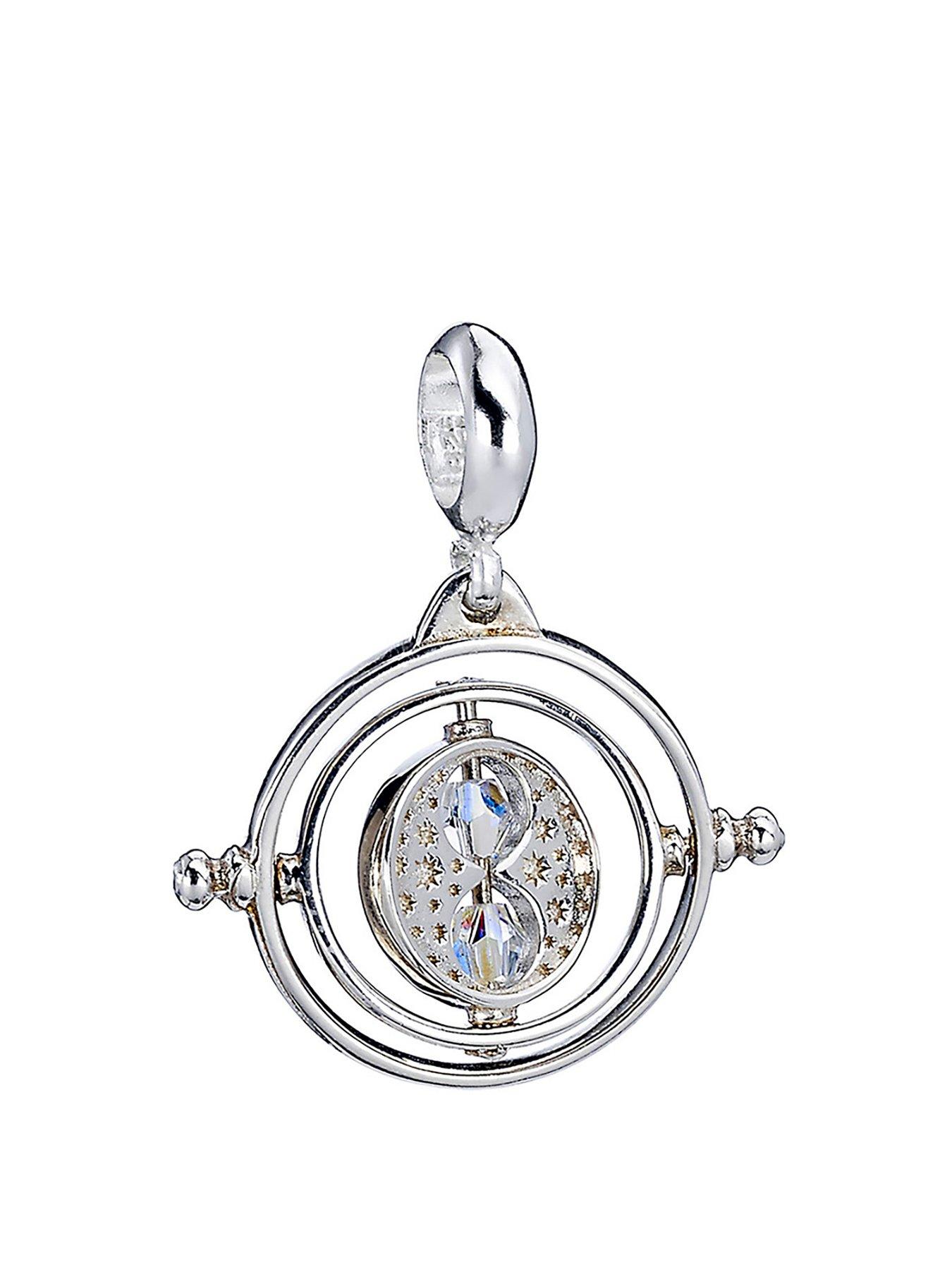 Harry Potter Time Turner Sterling Silver Slider Charm with Crystals