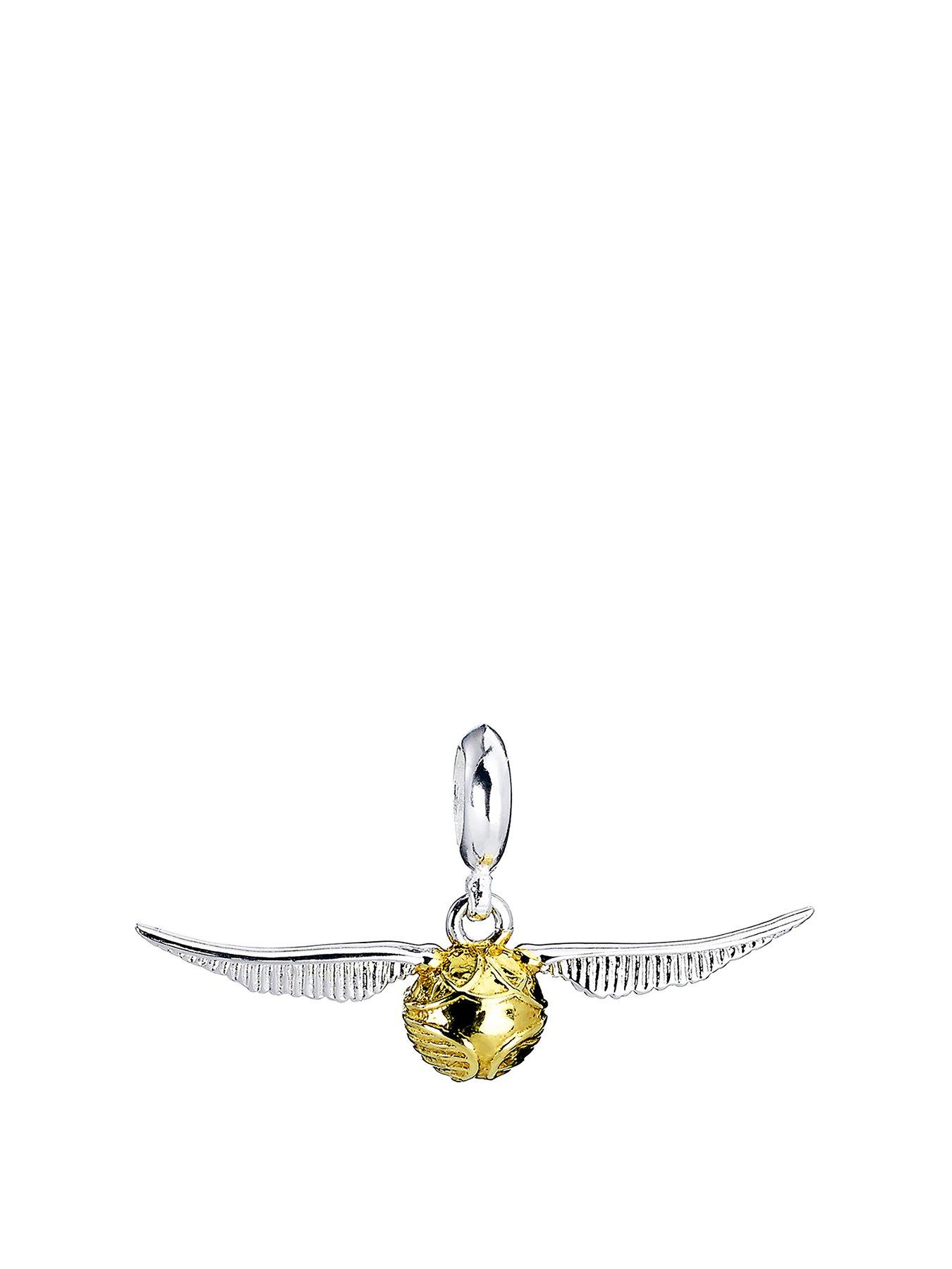 Product photograph of Harry Potter Sterling Silver Golden Snitch Slider Charm from very.co.uk