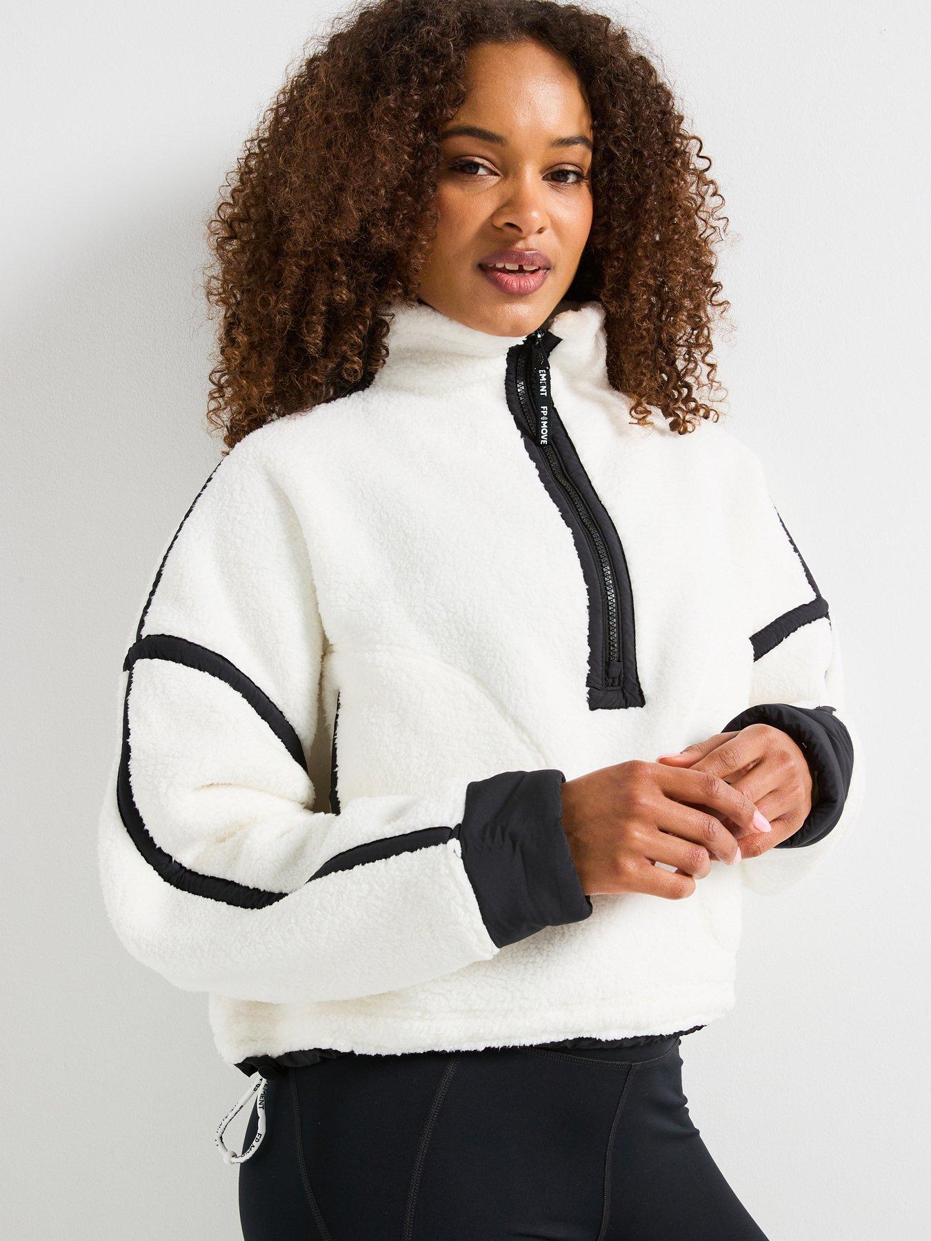 Image 1 of 6 of FP Movement Womens Training Mountain High 1/2 Zip Jacket - White