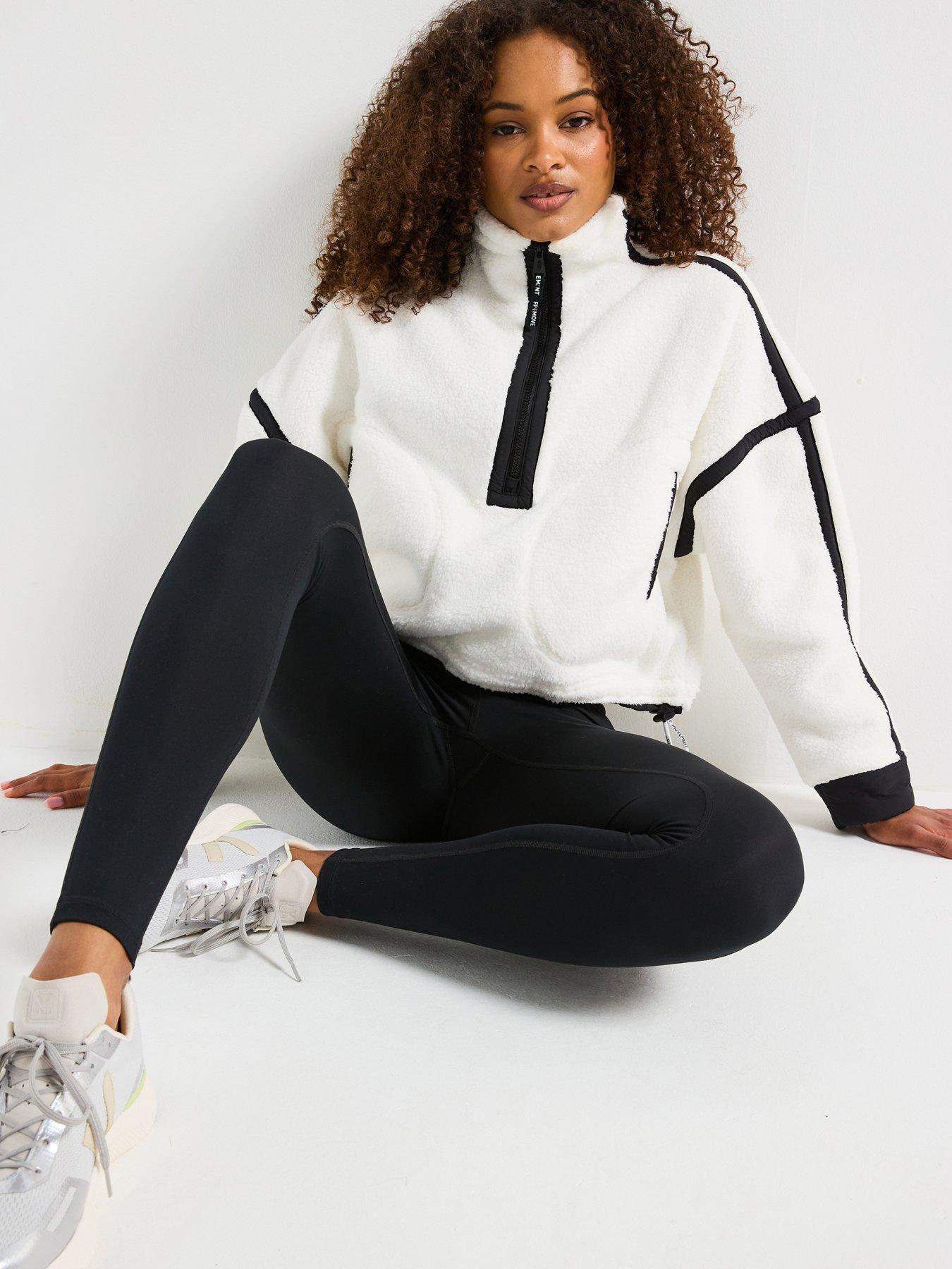 Image 4 of 6 of FP Movement Womens Training Mountain High 1/2 Zip Jacket - White