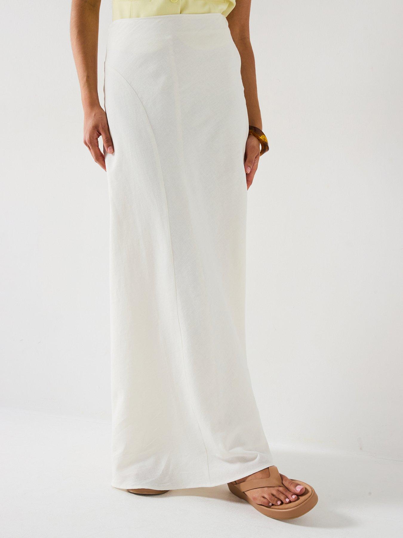 undefined Linen Asym Maxi Skirt