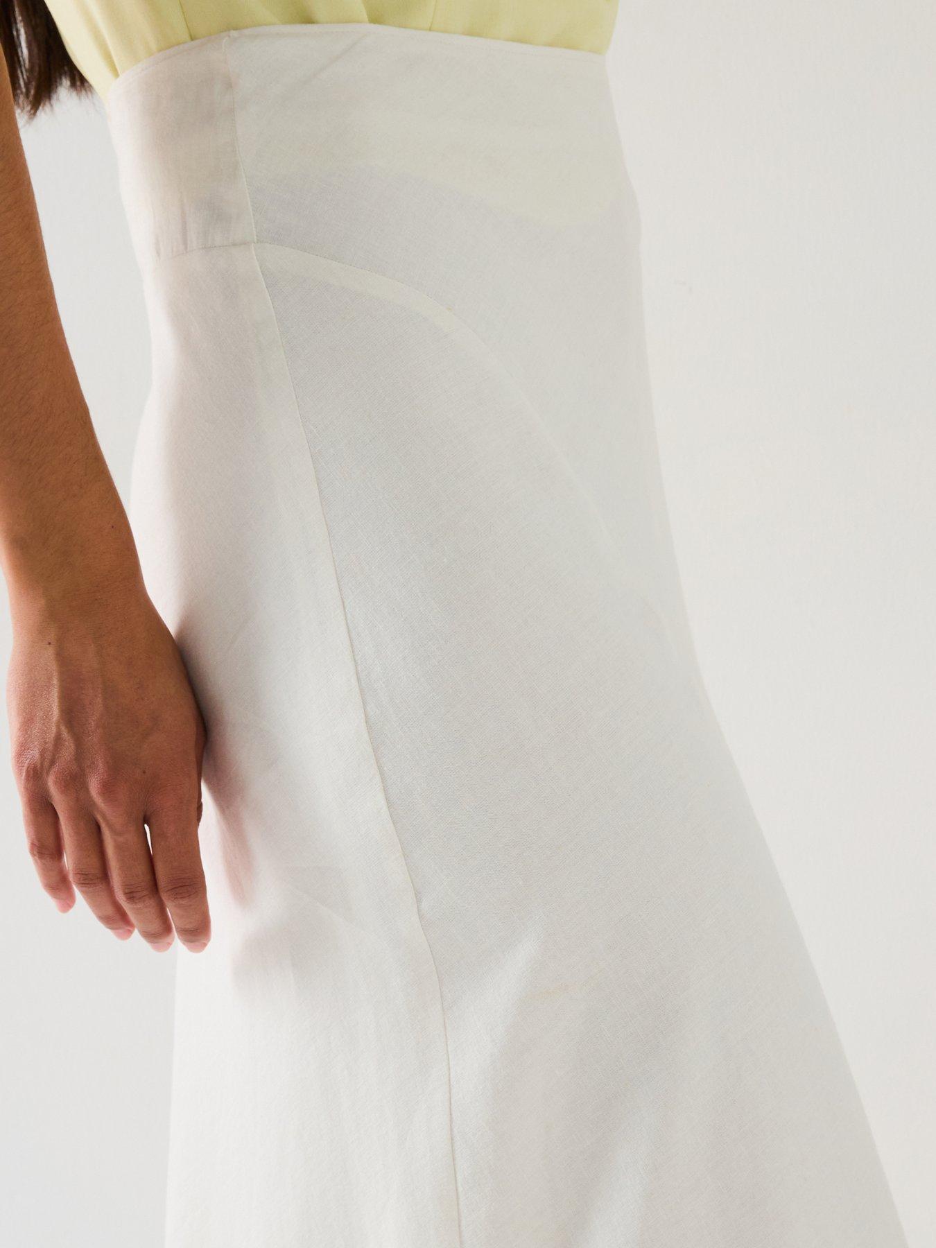 Image 5 of 6 of V by Very Linen Asym Maxi Skirt